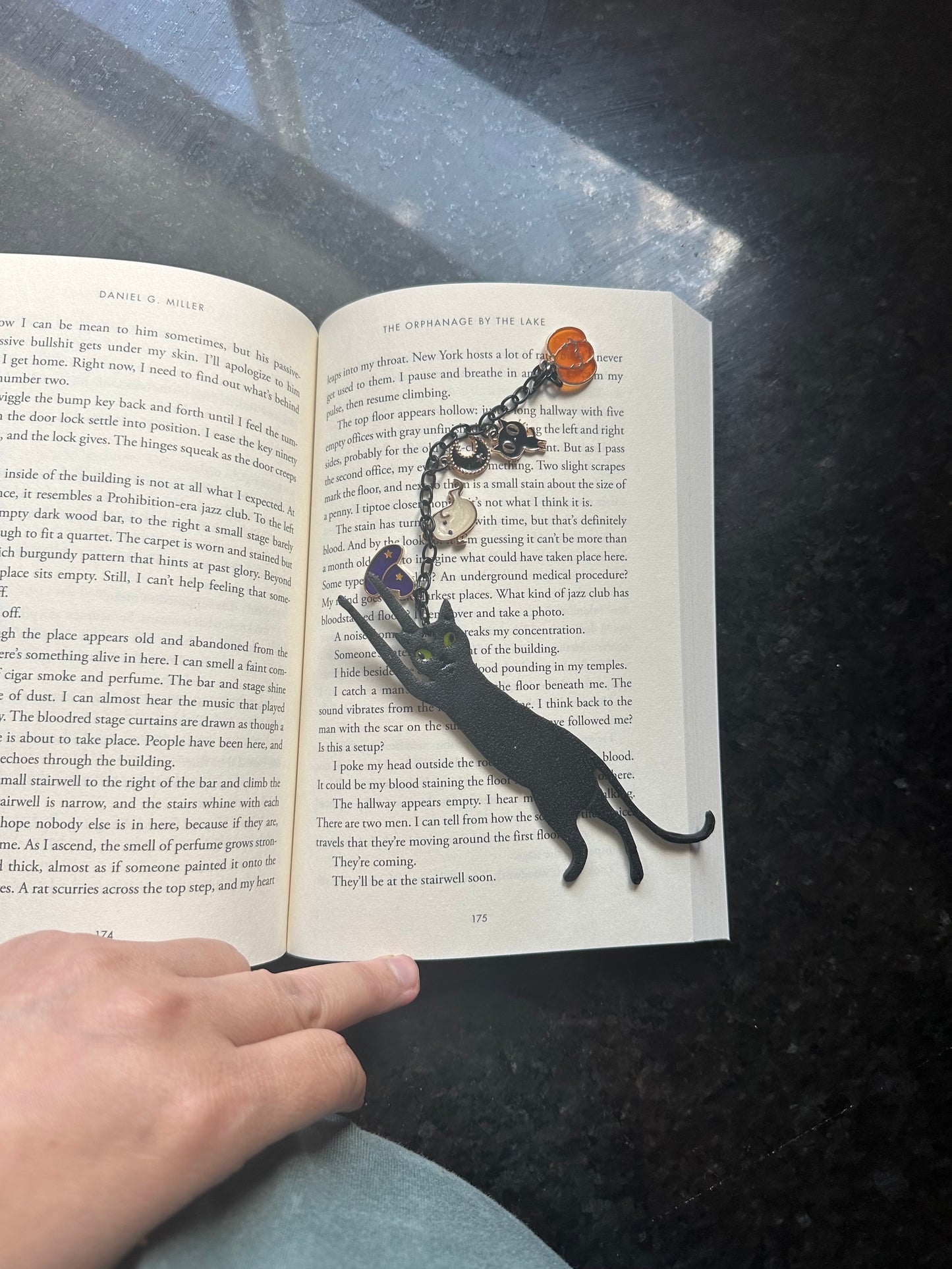Black Cat - Bookmark with charms