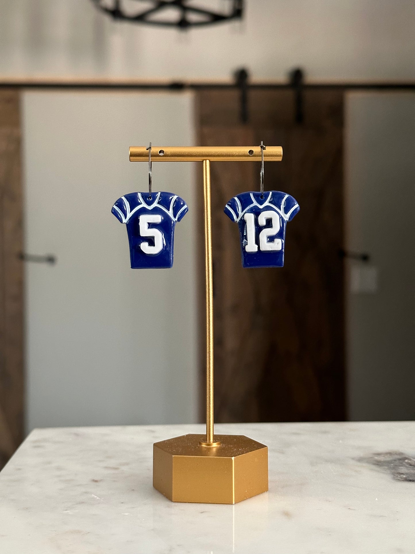 Custom Football Jersey Earrings