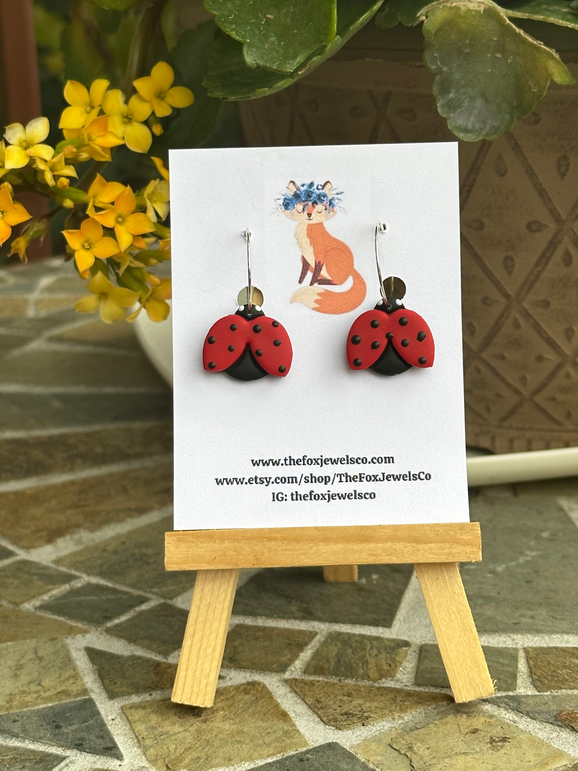 Ladybugs, Ladybug Earrings, Earrings, Nature Earrings, Jewelry, Hoop Earrings, Love bug, Handmade, Handmade Earrings, Gifts, Gifts for her, Gifts for friends, Gifts for moms