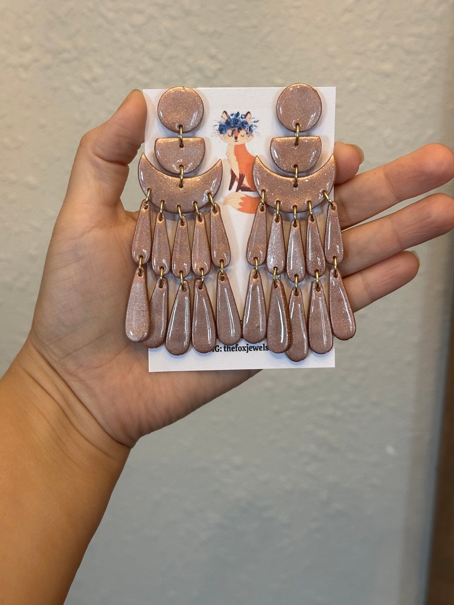 Rose Gold Chandelier Earrings