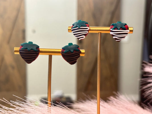 Dipped Strawberry Puffy Studs