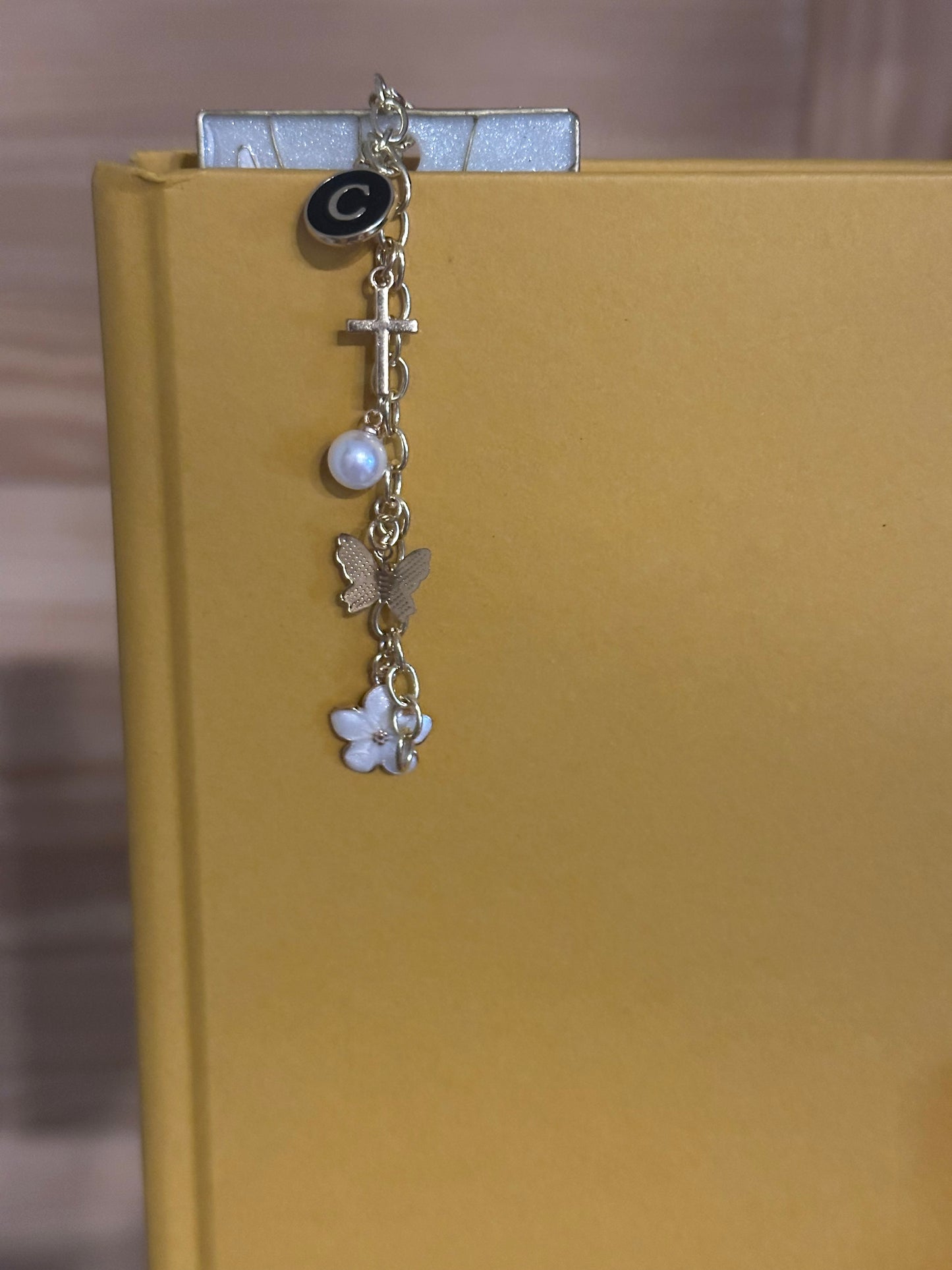 Handmade Dove Bookmark – Stained Glass-Inspired Polymer Clay with Gold Charms
