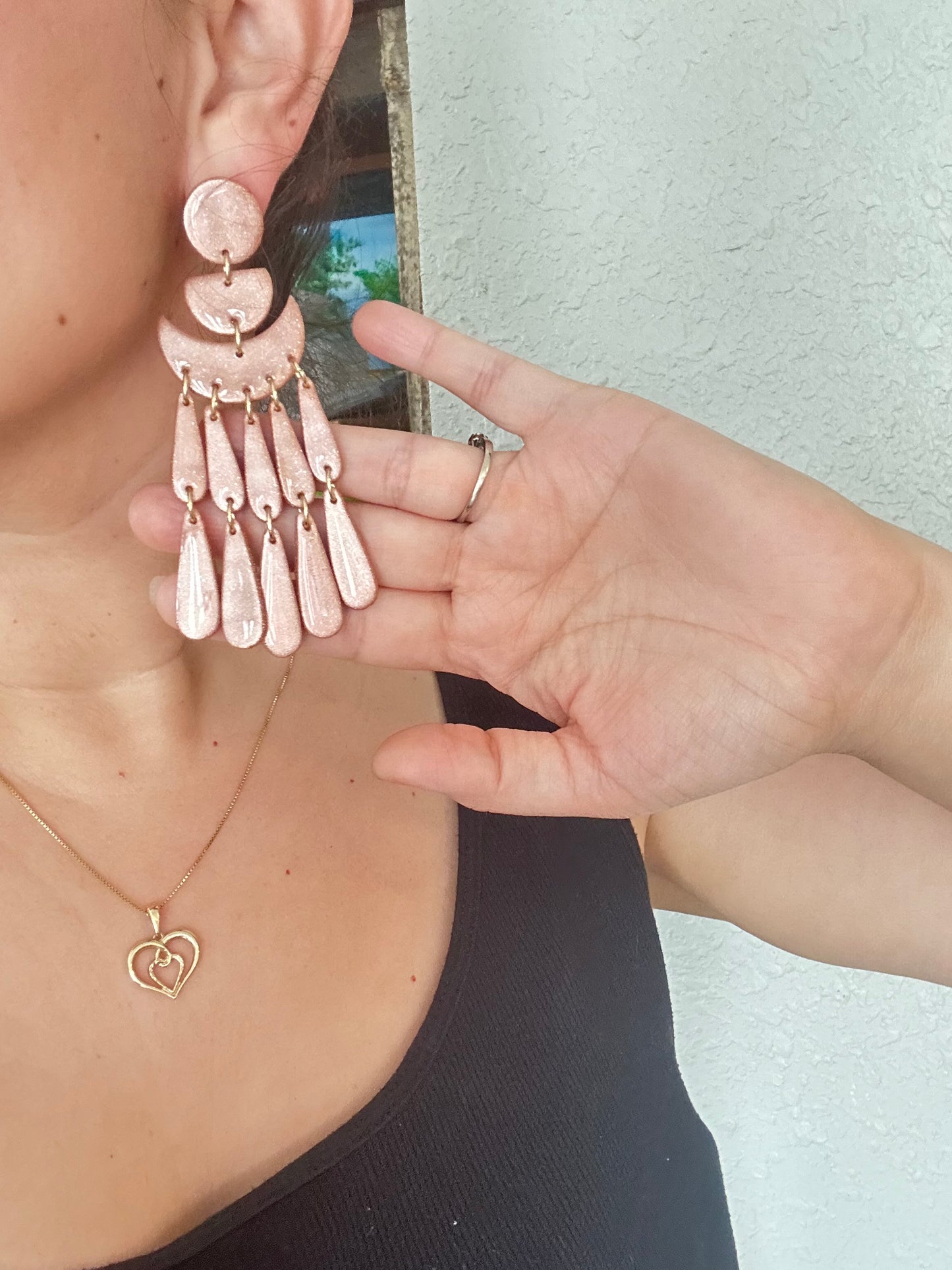 Rose Gold Chandelier Earrings