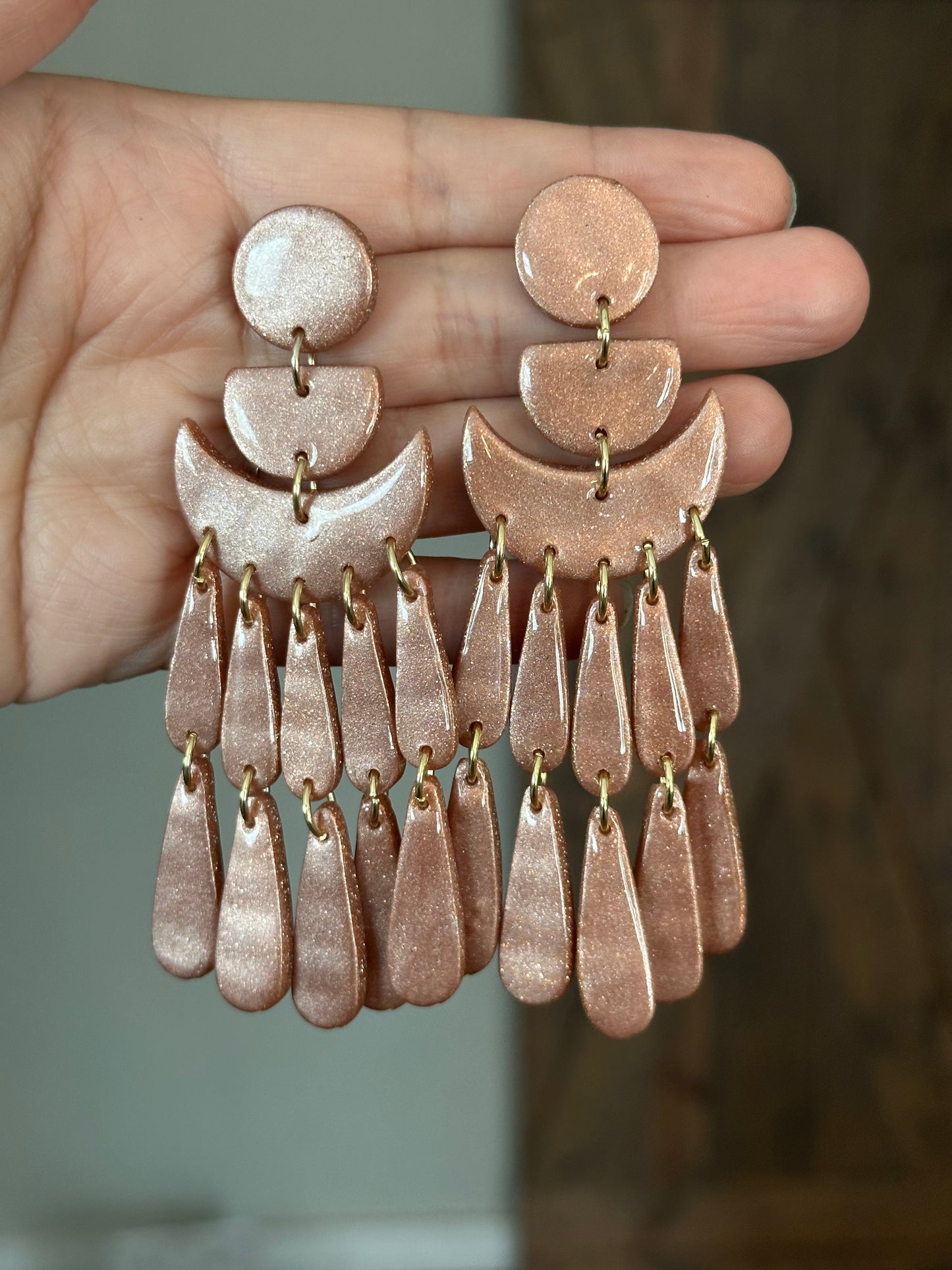 Rose Gold Chandelier Earrings
