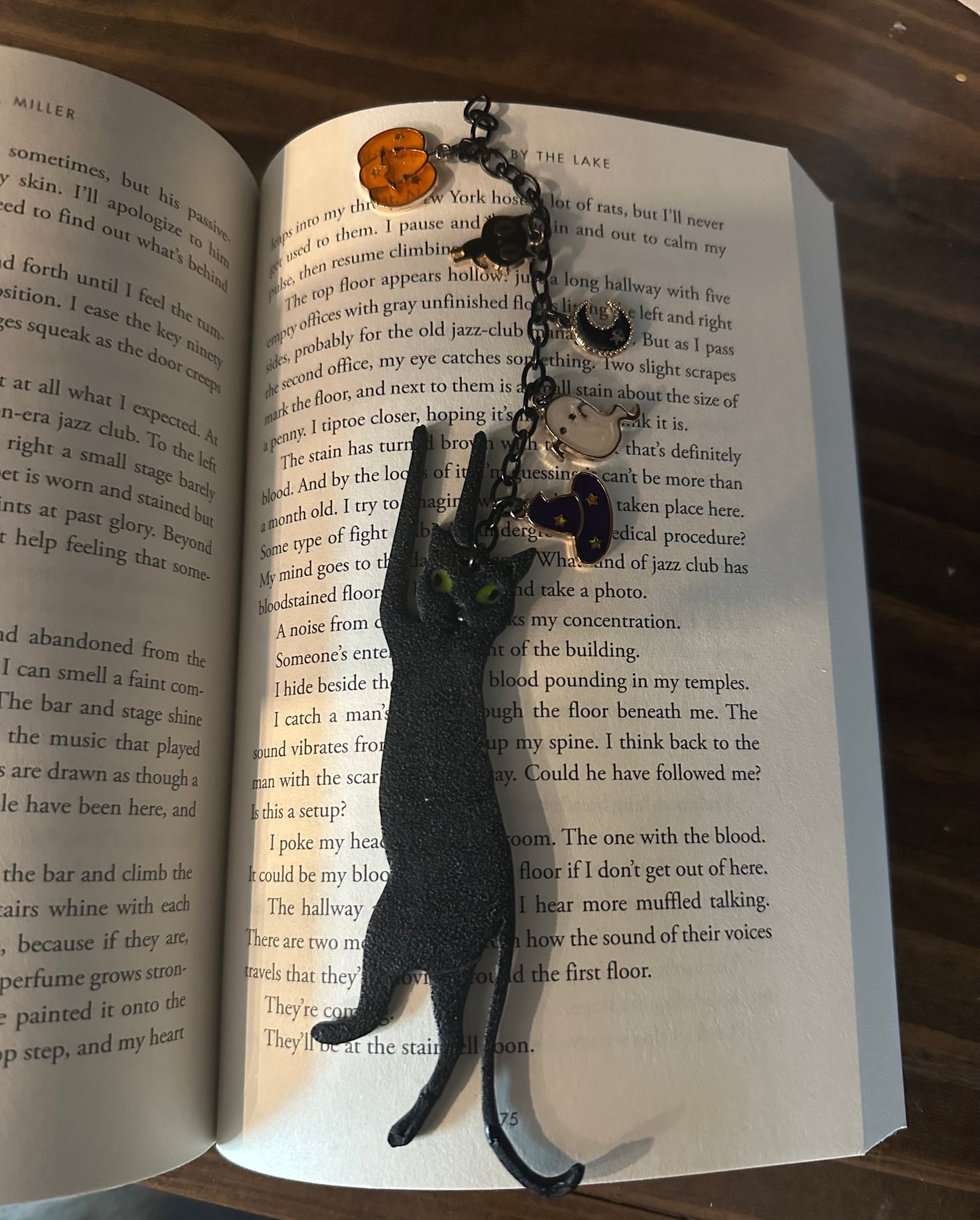 Black Cat - Bookmark with charms