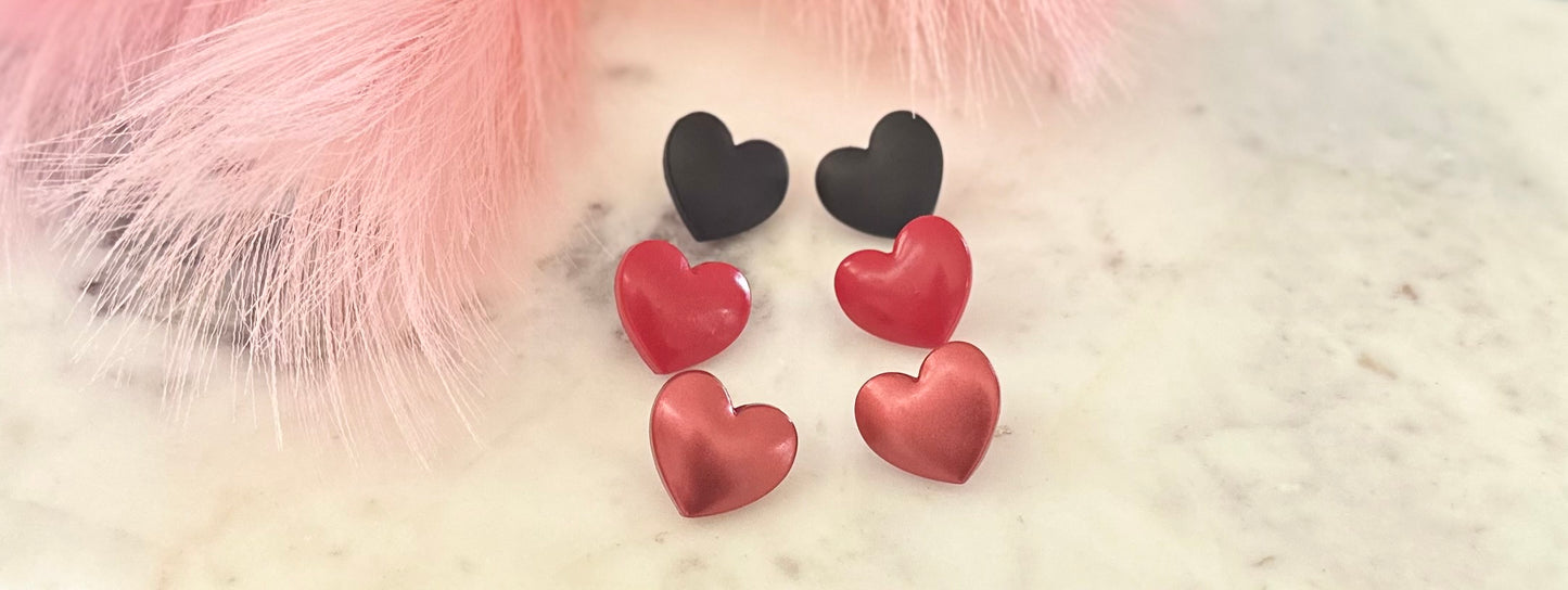 Oversized Puffy Heart Studs