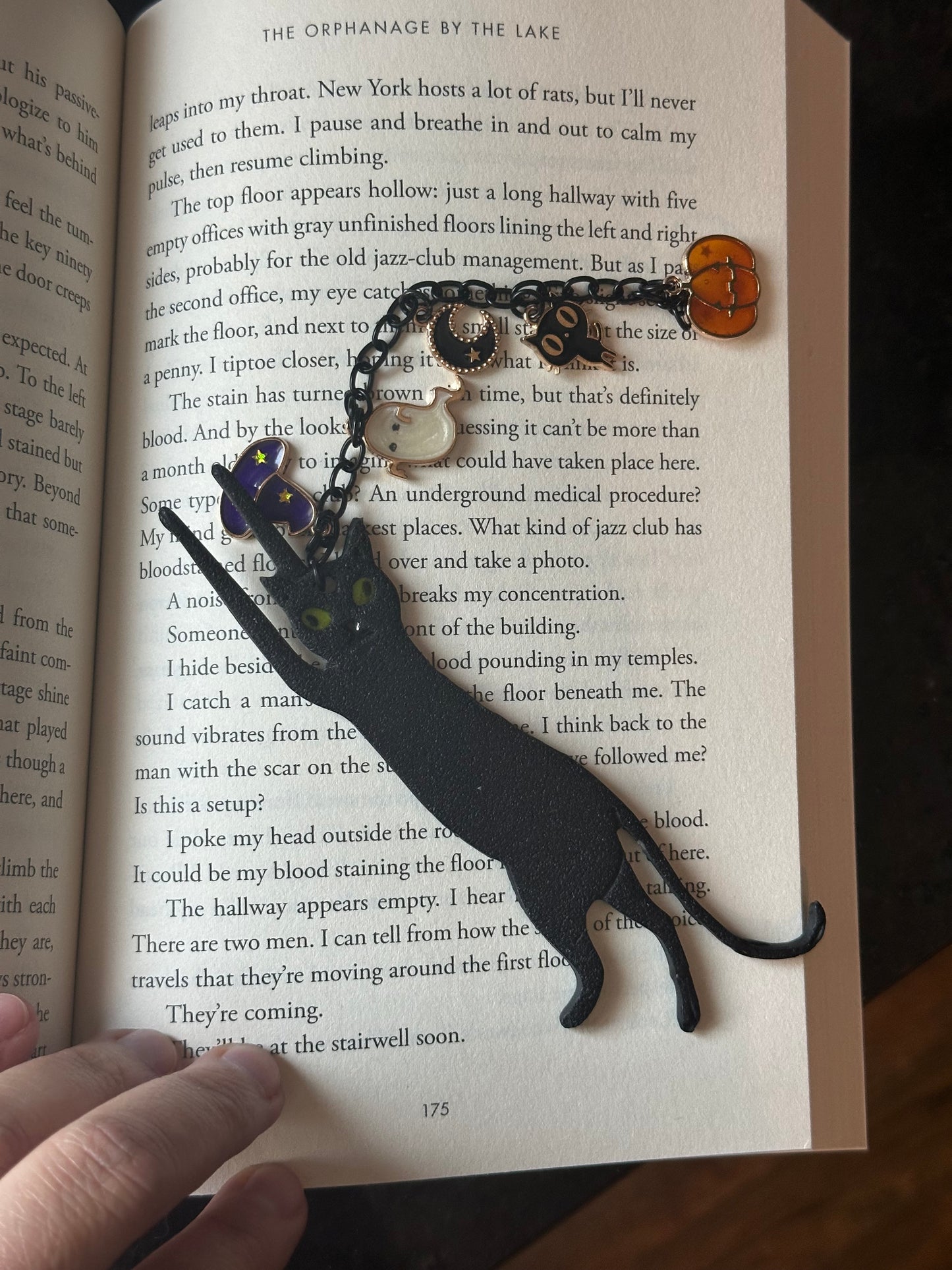 Black Cat - Bookmark with charms