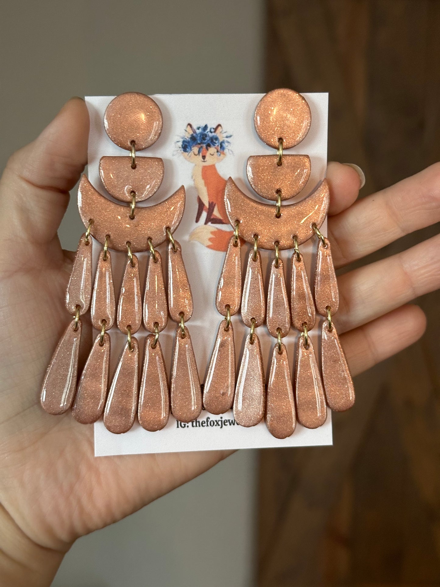 Rose Gold Chandelier Earrings