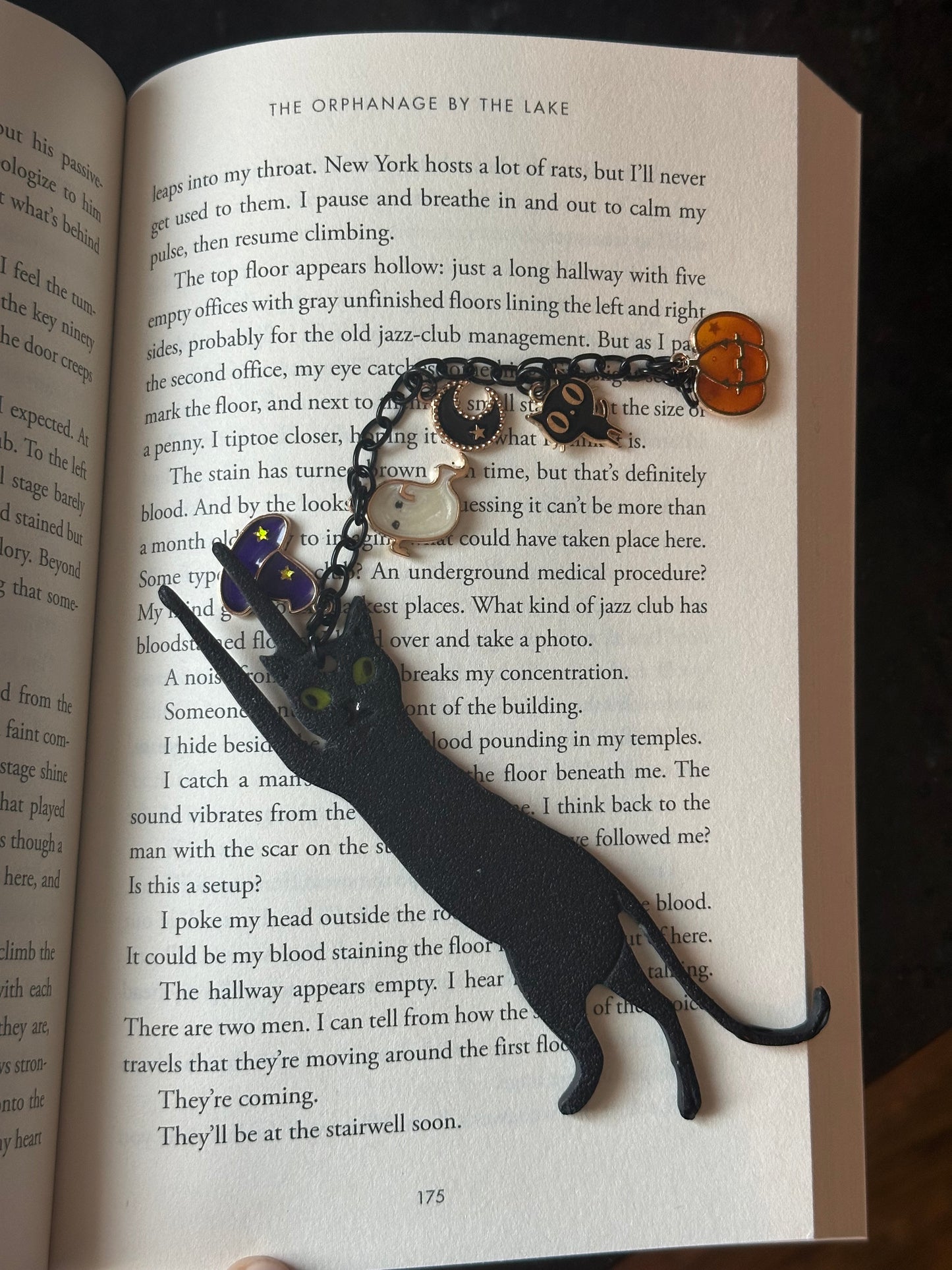 Black Cat - Bookmark with charms