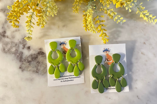 Green earrings, Lime green earrings, Olive green earrings, earrings dangle, boho style, Moroccan Style, oversized earrings, fun earrings, summer earrings, wedding or special events jewelry