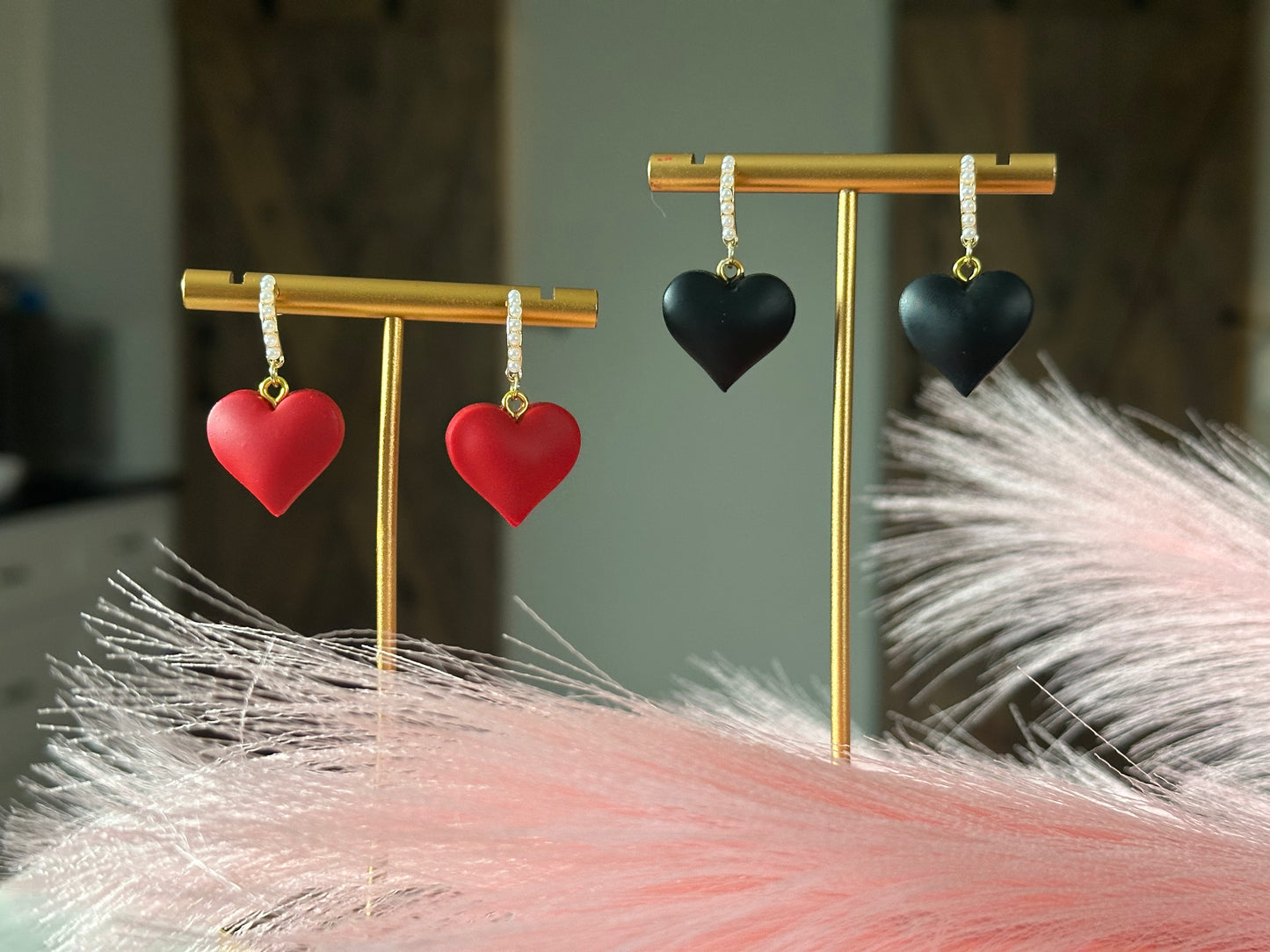 Small Puffy Heart Dangles