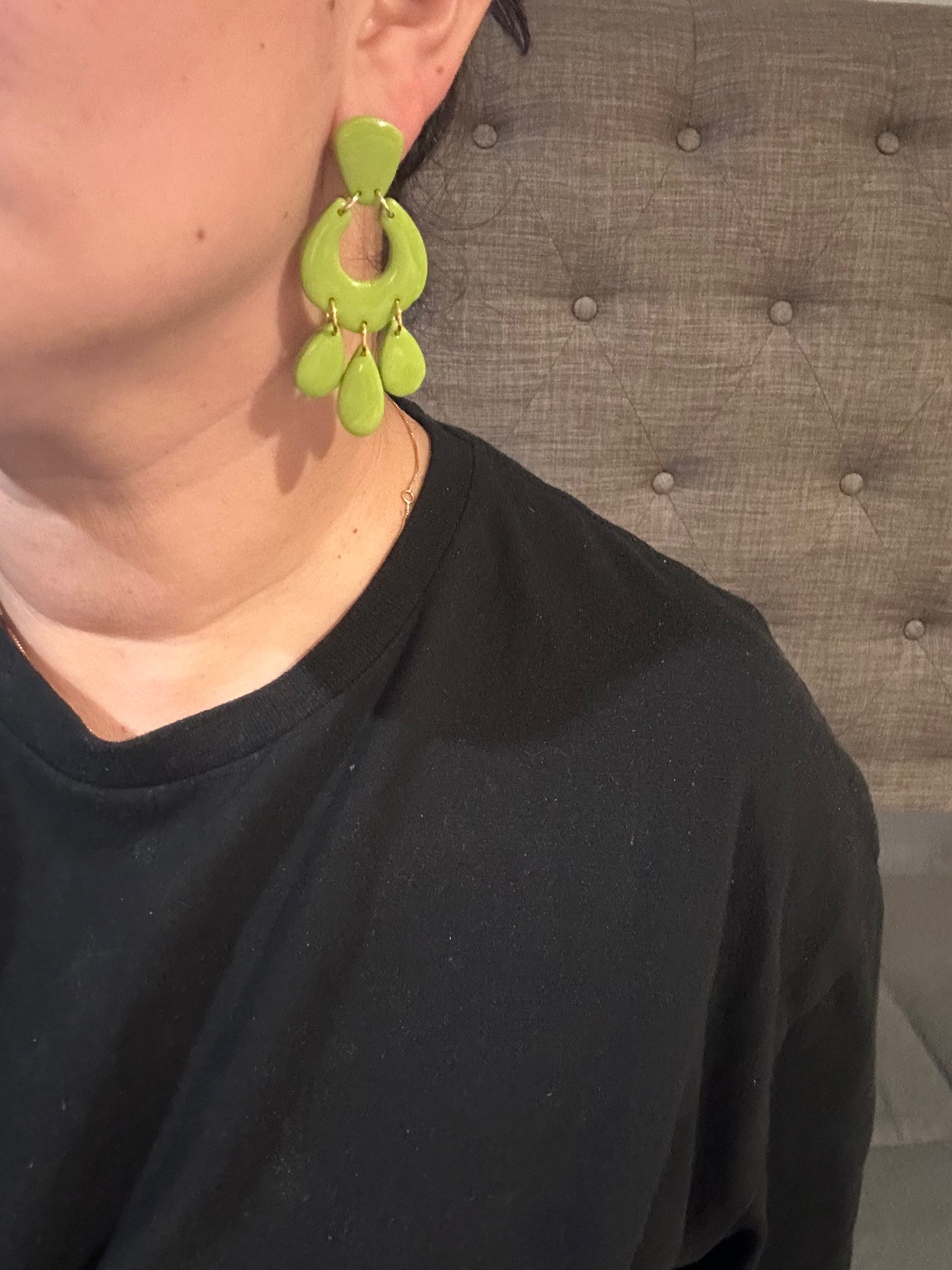 Green earrings, Lime green earrings, Olive green earrings, earrings dangle, boho style, Moroccan Style, oversized earrings, fun earrings, summer earrings, wedding or special events jewelry