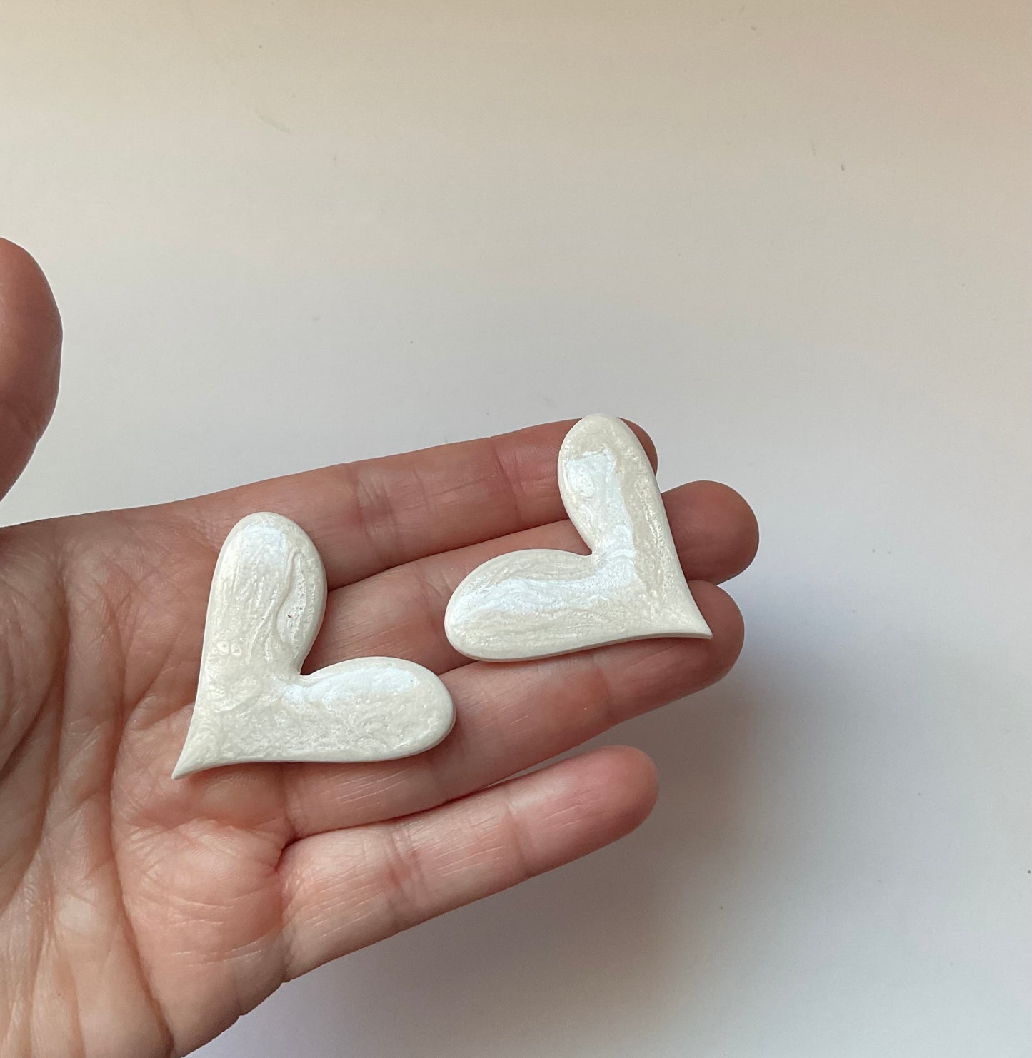 Oversized Slanted Heart Studs