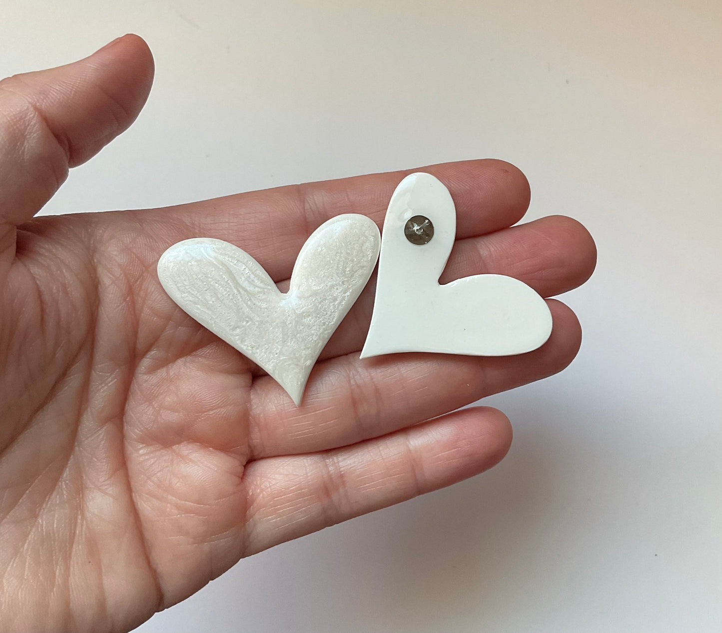 Oversized Slanted Heart Studs