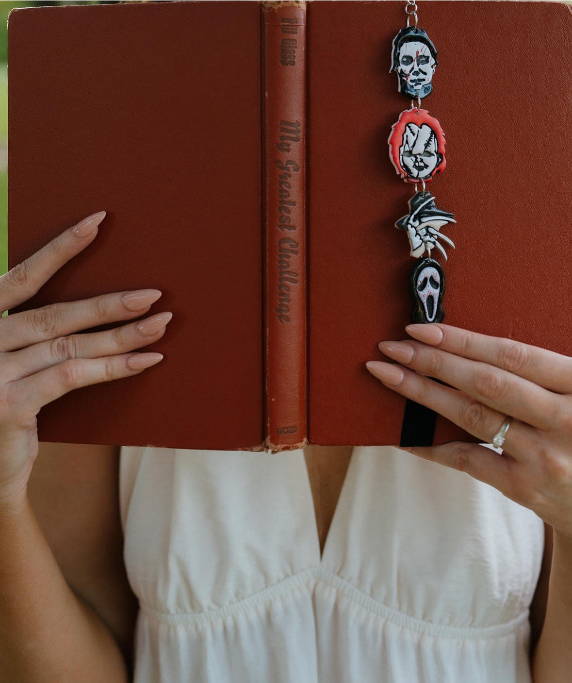 Halloween Bookmarks, Slasher movies, Elastic Bookmarks, Unique Bookmarks, Halloween, Slasher Movies, Horror Movies, Teacher Gifts, Literary Gifts, Book Lovers Gift, Bookworms, Handmade, Hand Painted, Ghost Face, Chucky, Freddy Krueger, Jason, Michael Myers,Fun Gifts, Halloween Lovers