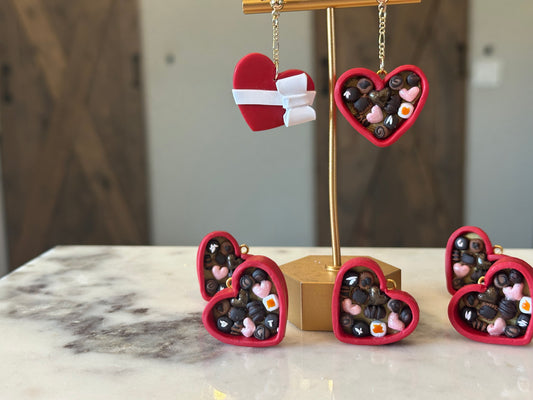 Heart Shaped Box of Chocolate Earrings