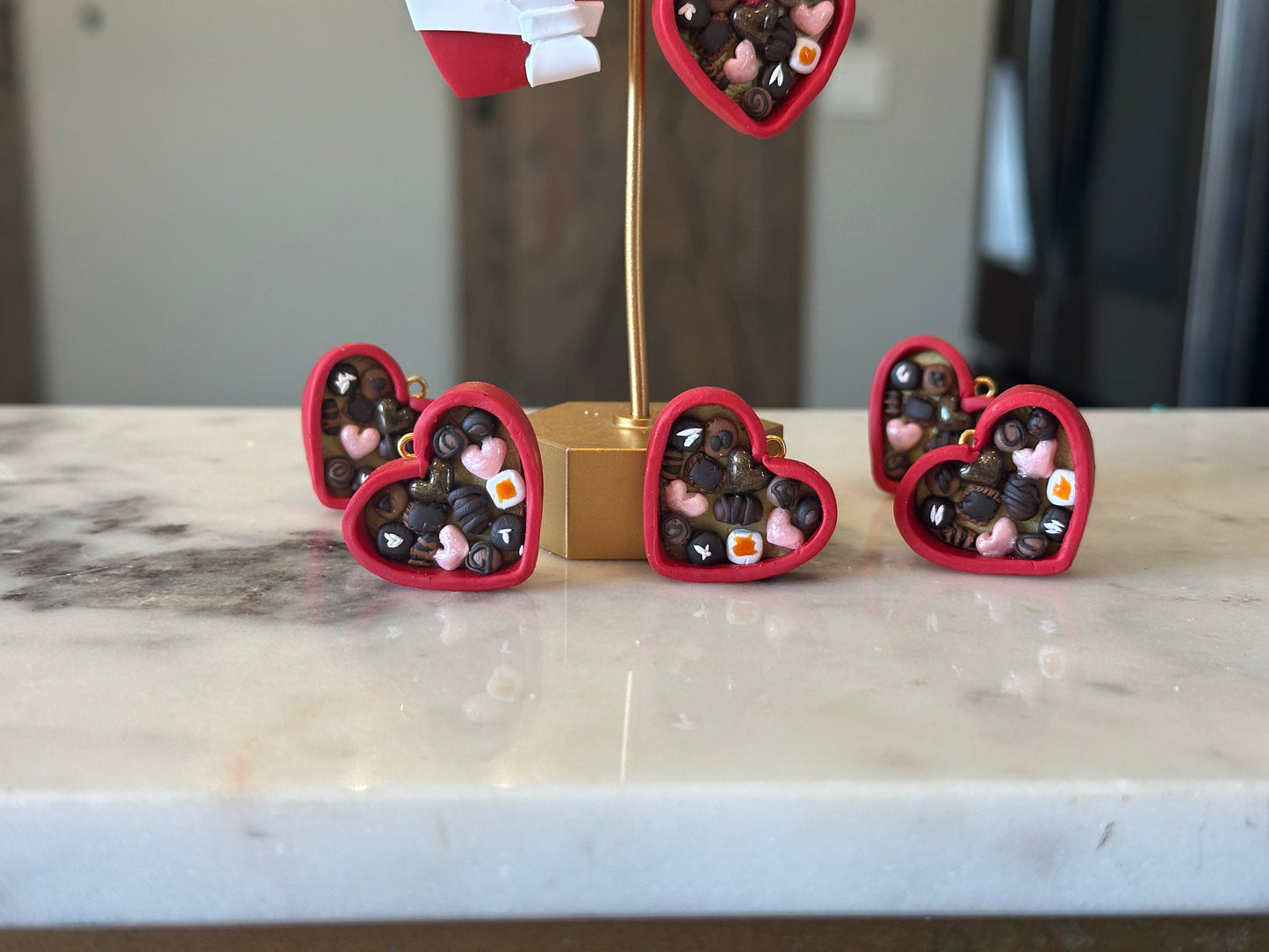 Heart Shaped Box of Chocolate Earrings
