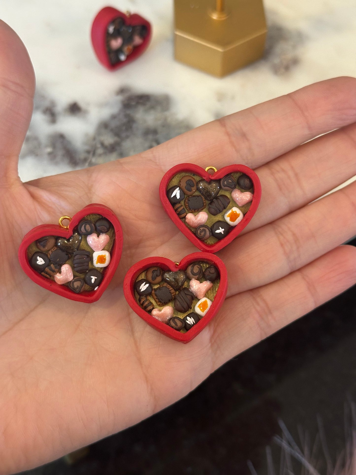 Heart Shaped Box of Chocolate Earrings