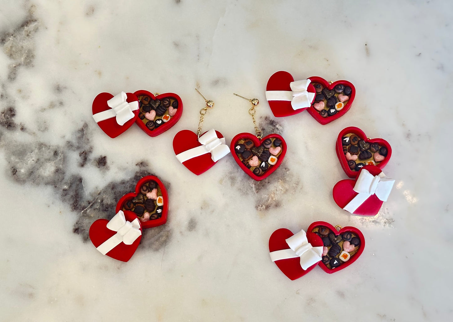 Heart Shaped Box of Chocolate Earrings