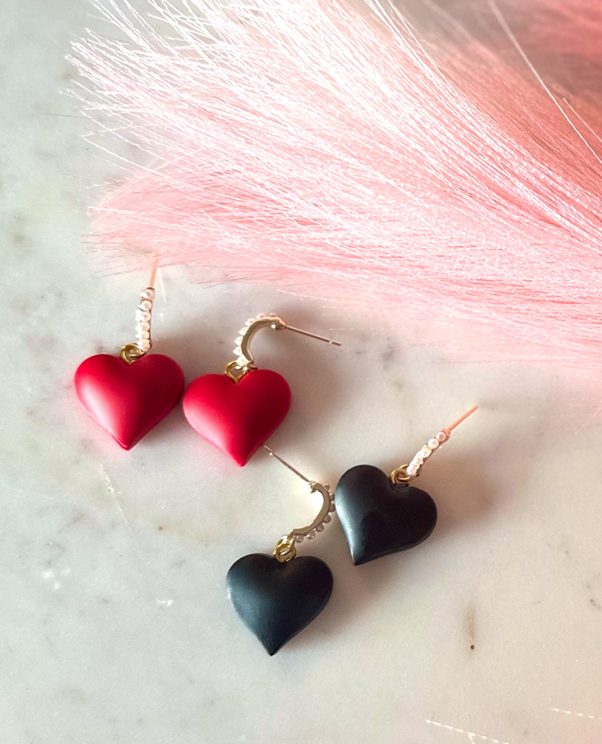 Small Puffy Heart Dangles