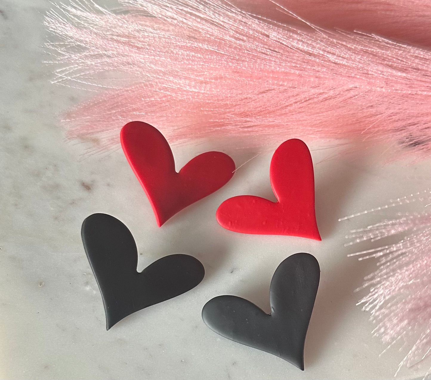 Oversized Slanted Heart Studs