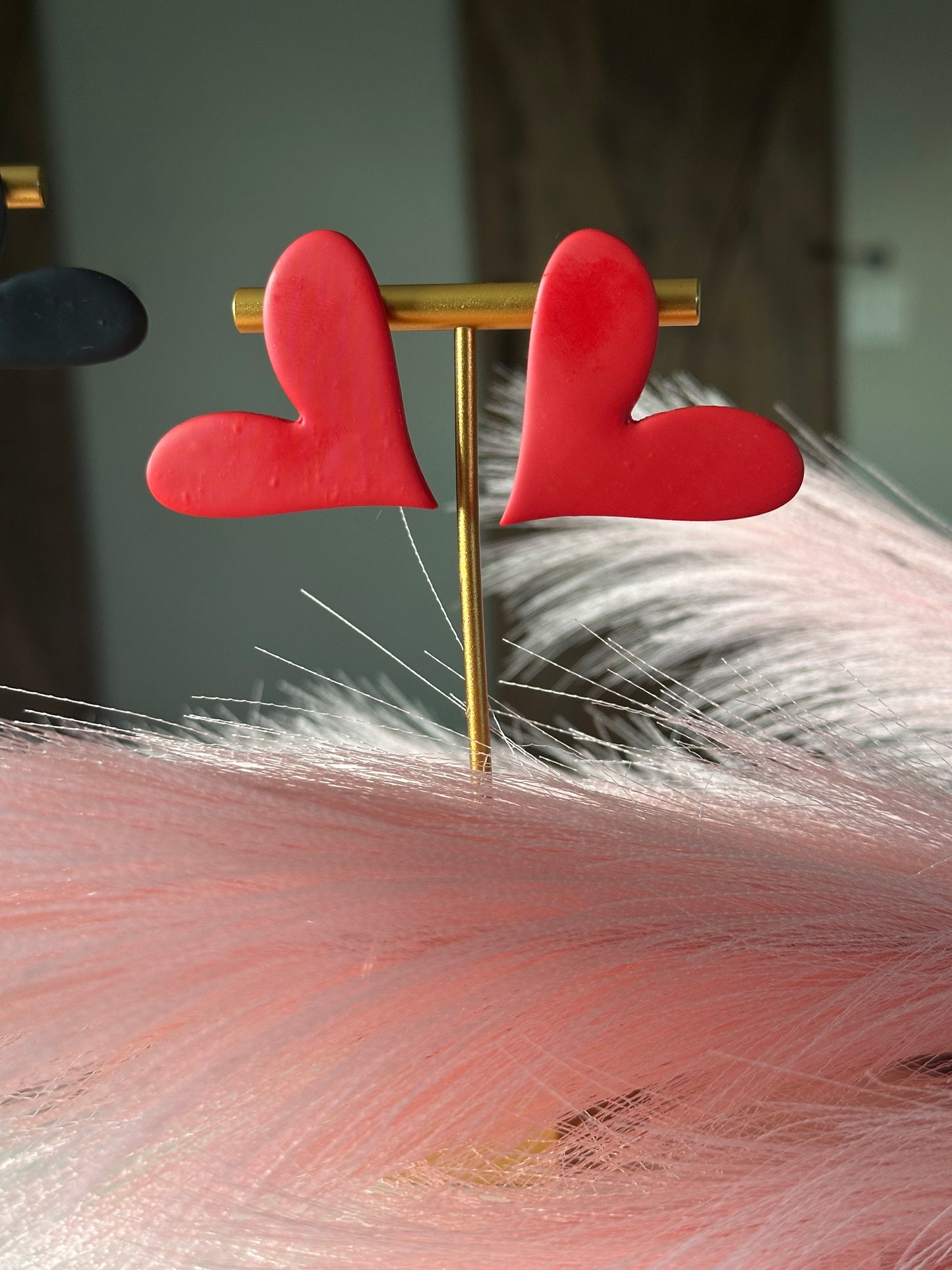 Oversized Slanted Heart Studs