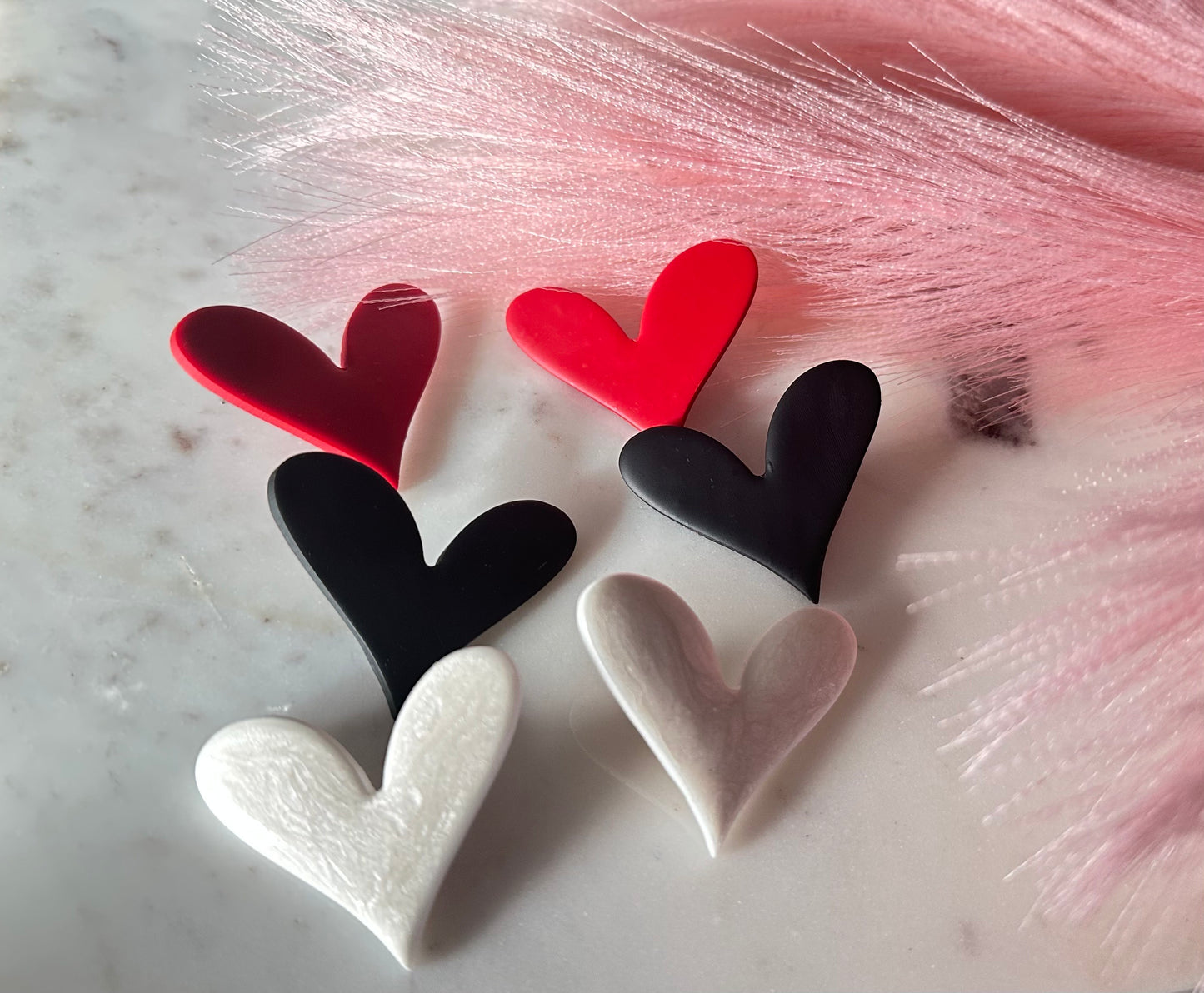 Oversized Slanted Heart Studs