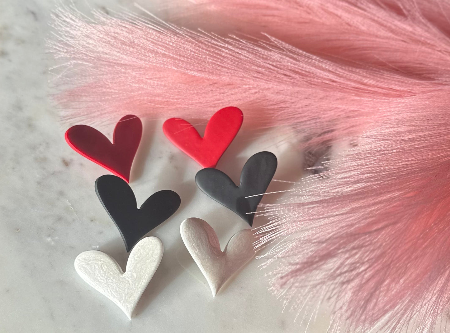 Oversized Slanted Heart Studs