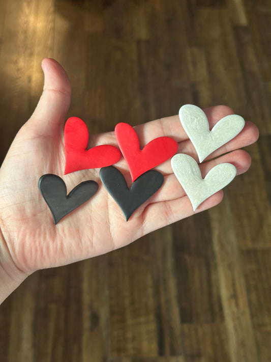 Oversized Slanted Heart Studs