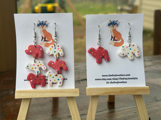 Circus Animals, Animal Crackers, Handmade, Handmade Jewelry, Jewelry, Earrings, Fun Earrings, Unique, Gifts, Gifts for her, Gifts for friends, Gifts for mom