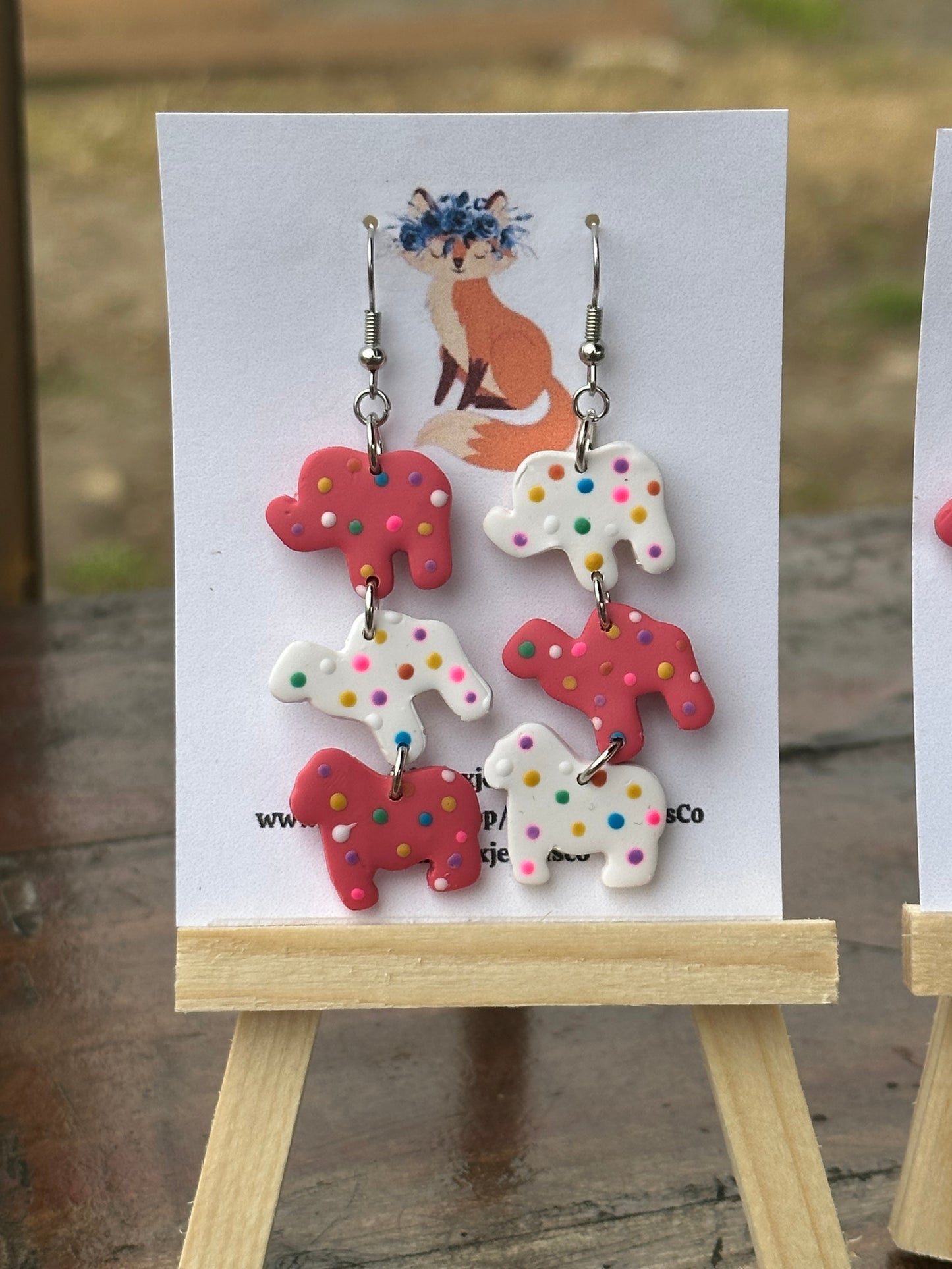 Circus Animals, Animal Crackers, Handmade, Handmade Jewelry, Jewelry, Earrings, Fun Earrings, Unique, Gifts, Gifts for her, Gifts for friends, Gifts for mom