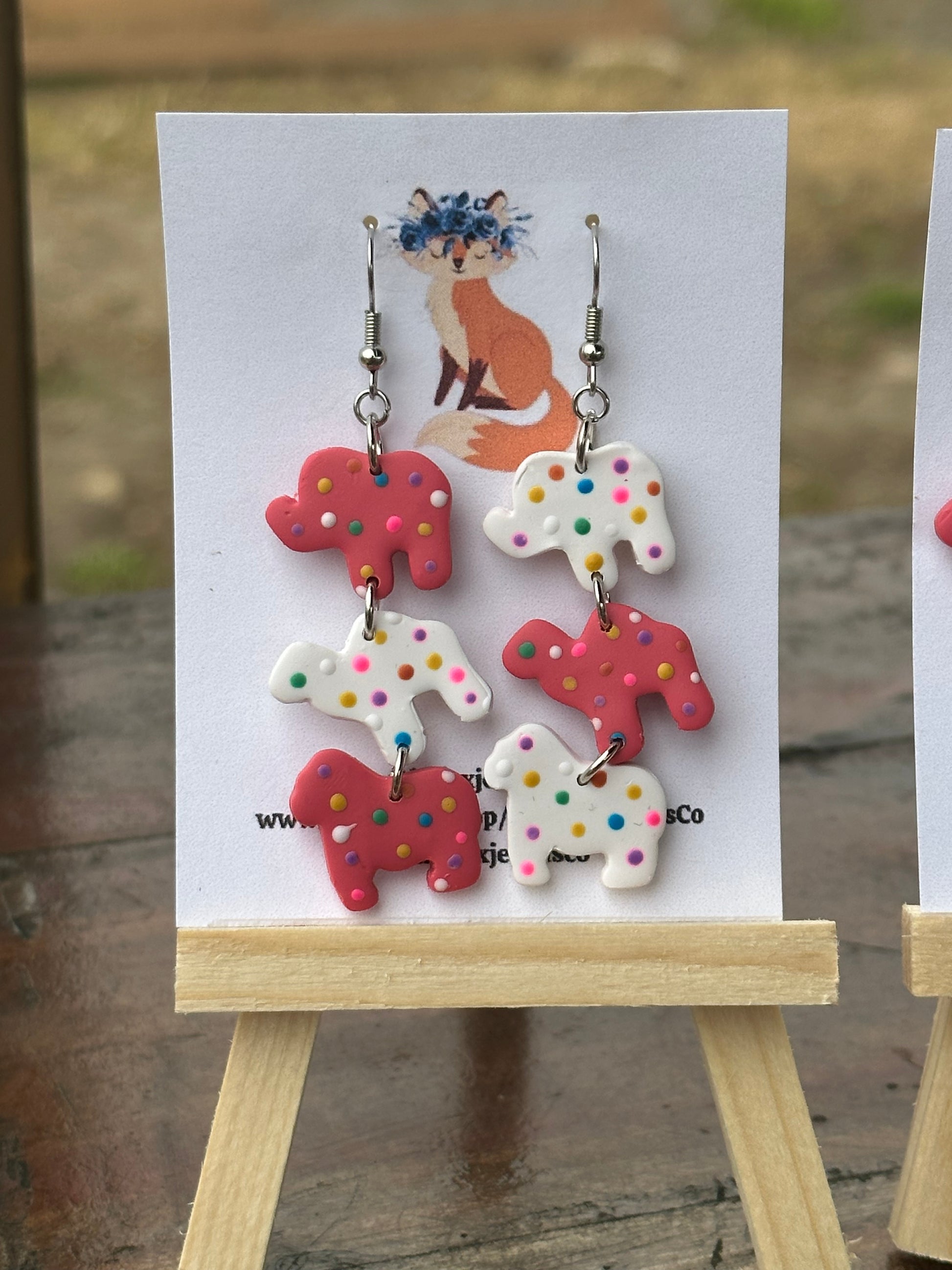 Circus Animals, Animal Crackers, Handmade, Handmade Jewelry, Jewelry, Earrings, Fun Earrings, Unique, Gifts, Gifts for her, Gifts for friends, Gifts for mom