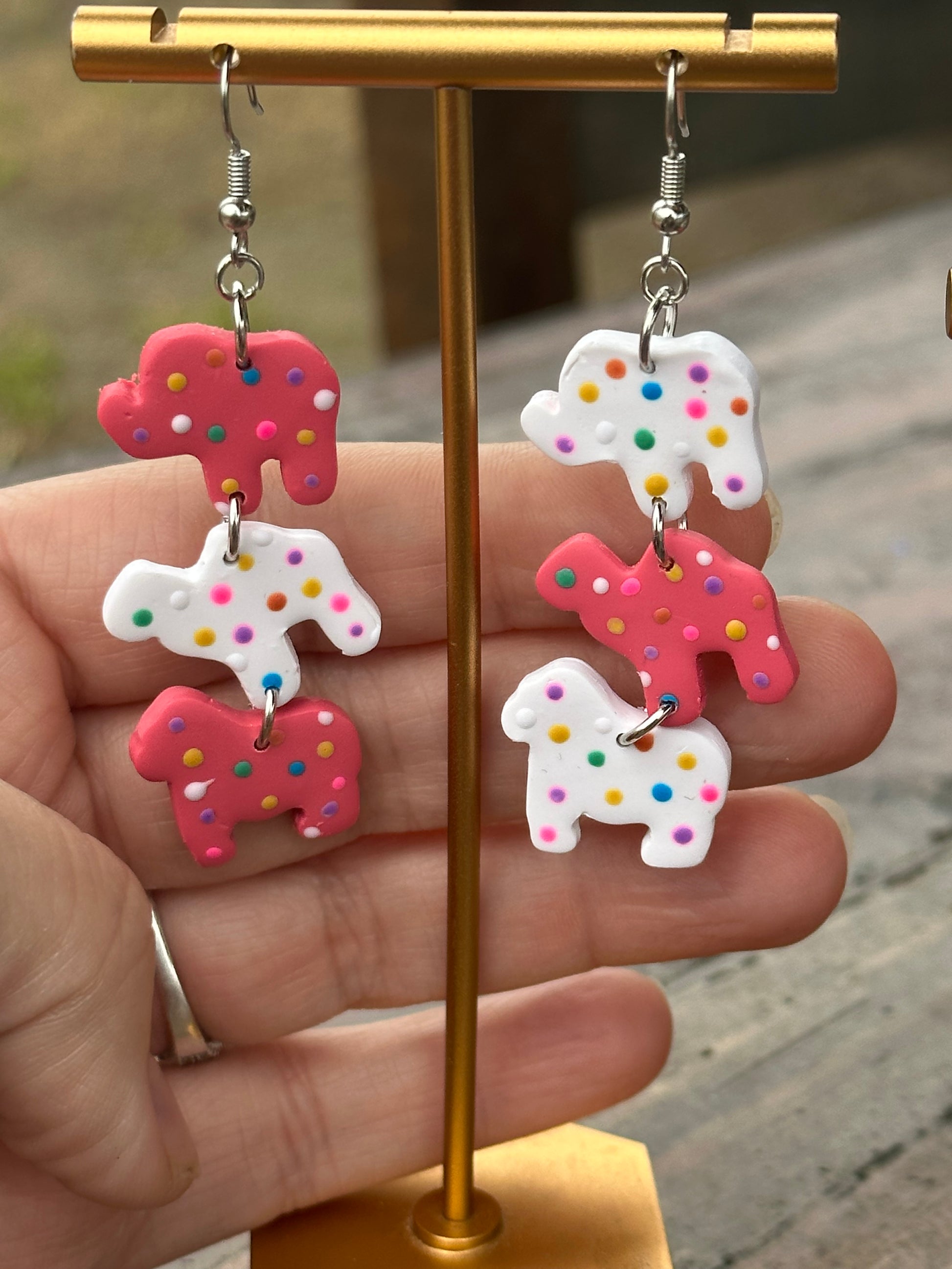 Circus Animals, Animal Crackers, Handmade, Handmade Jewelry, Jewelry, Earrings, Fun Earrings, Unique, Gifts, Gifts for her, Gifts for friends, Gifts for mom