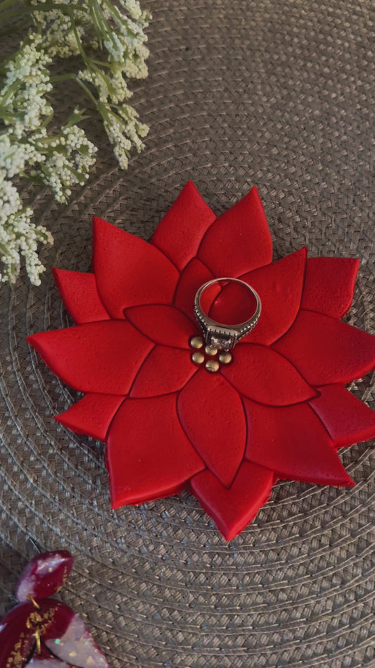 Poinsettia Jewelry Dish