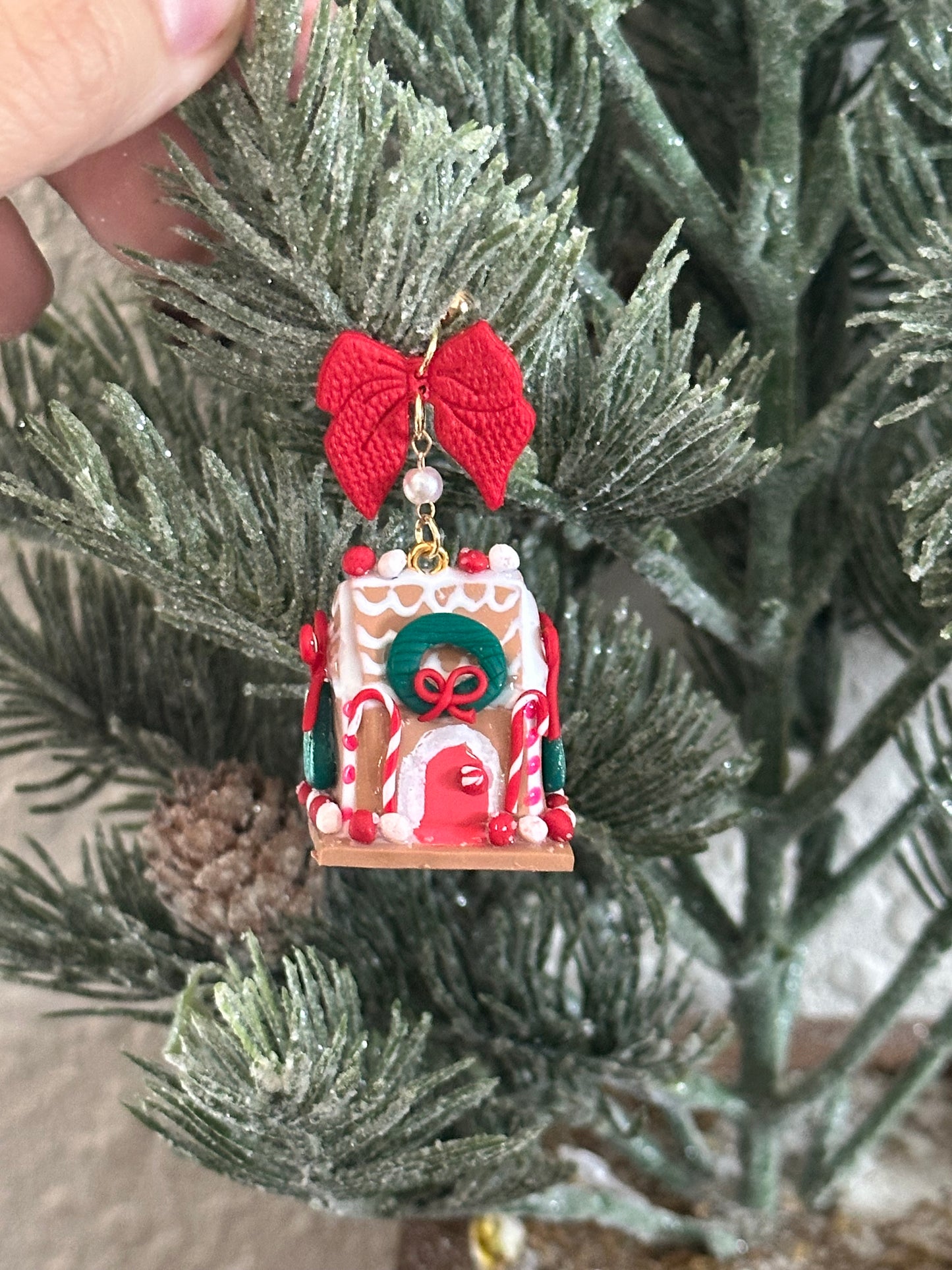 3D Gingerbread House Earrings