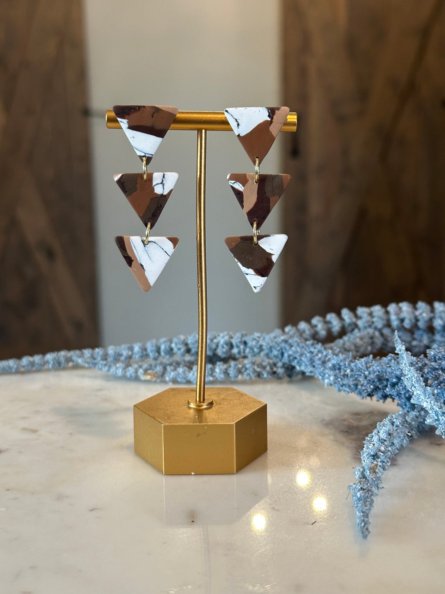 3 Tier Triangle Drop Earrings