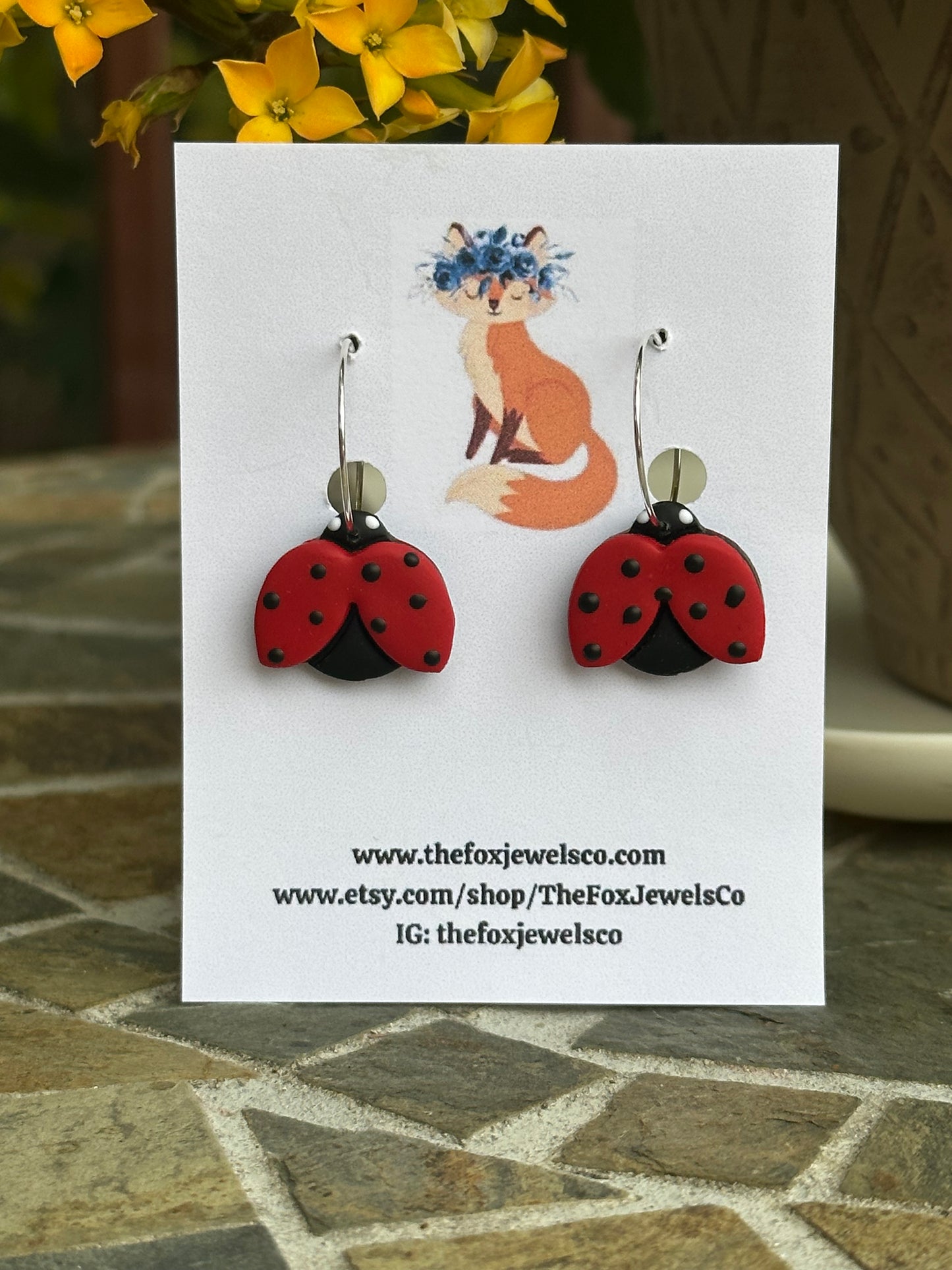 Ladybugs, Ladybug Earrings, Earrings, Nature Earrings, Jewelry, Hoop Earrings, Love bug, Handmade, Handmade Earrings, Gifts, Gifts for her, Gifts for friends, Gifts for moms