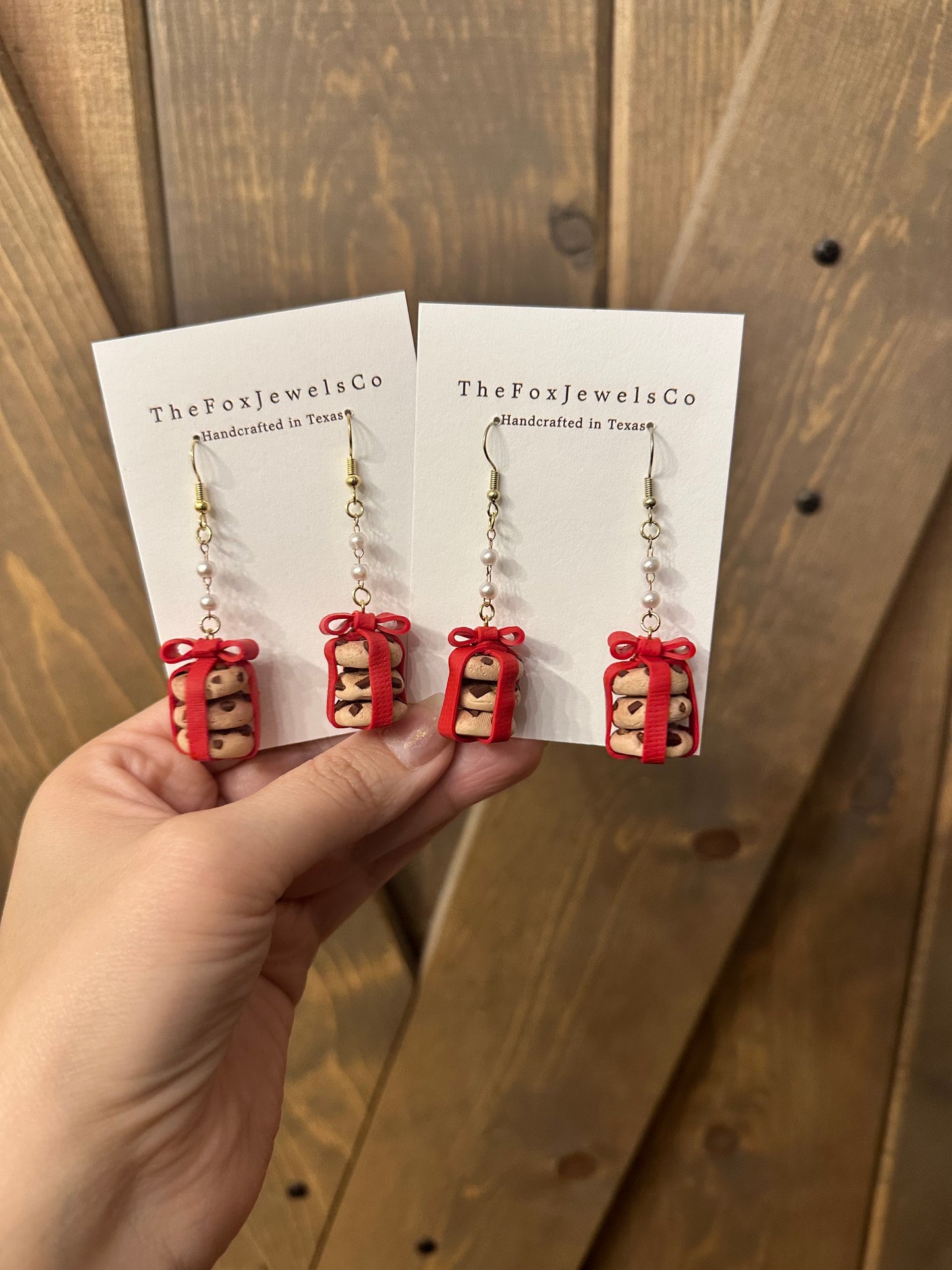 Chunky Chocolate Chip Cookie Stack Earrings