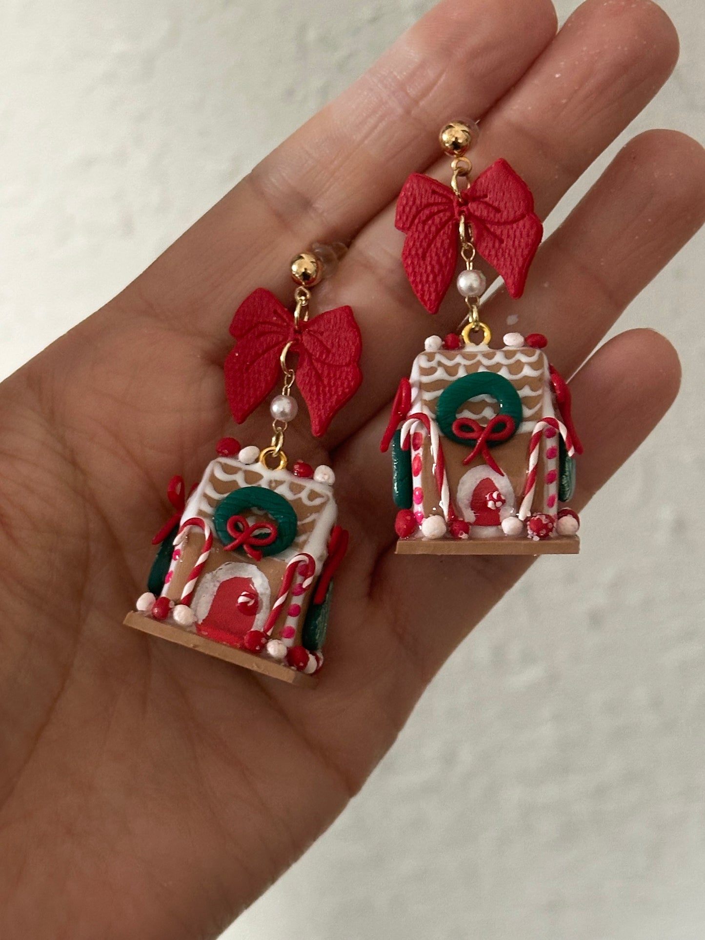 3D Gingerbread House Earrings