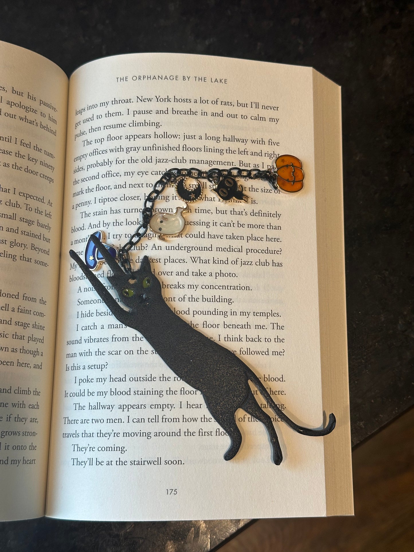 Black Cat - Bookmark with charms
