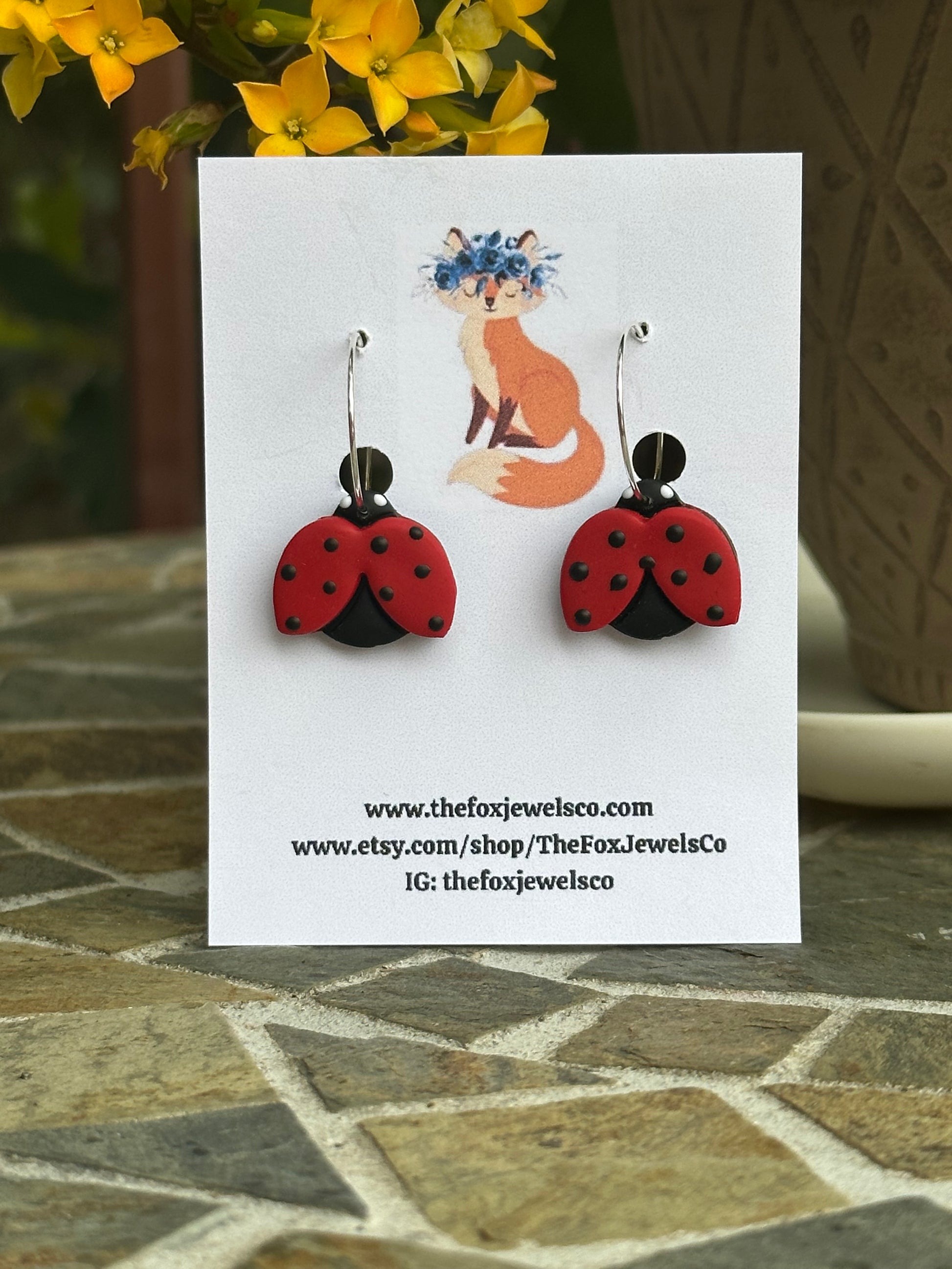 Ladybugs, Ladybug Earrings, Earrings, Nature Earrings, Jewelry, Hoop Earrings, Love bug, Handmade, Handmade Earrings, Gifts, Gifts for her, Gifts for friends, Gifts for moms