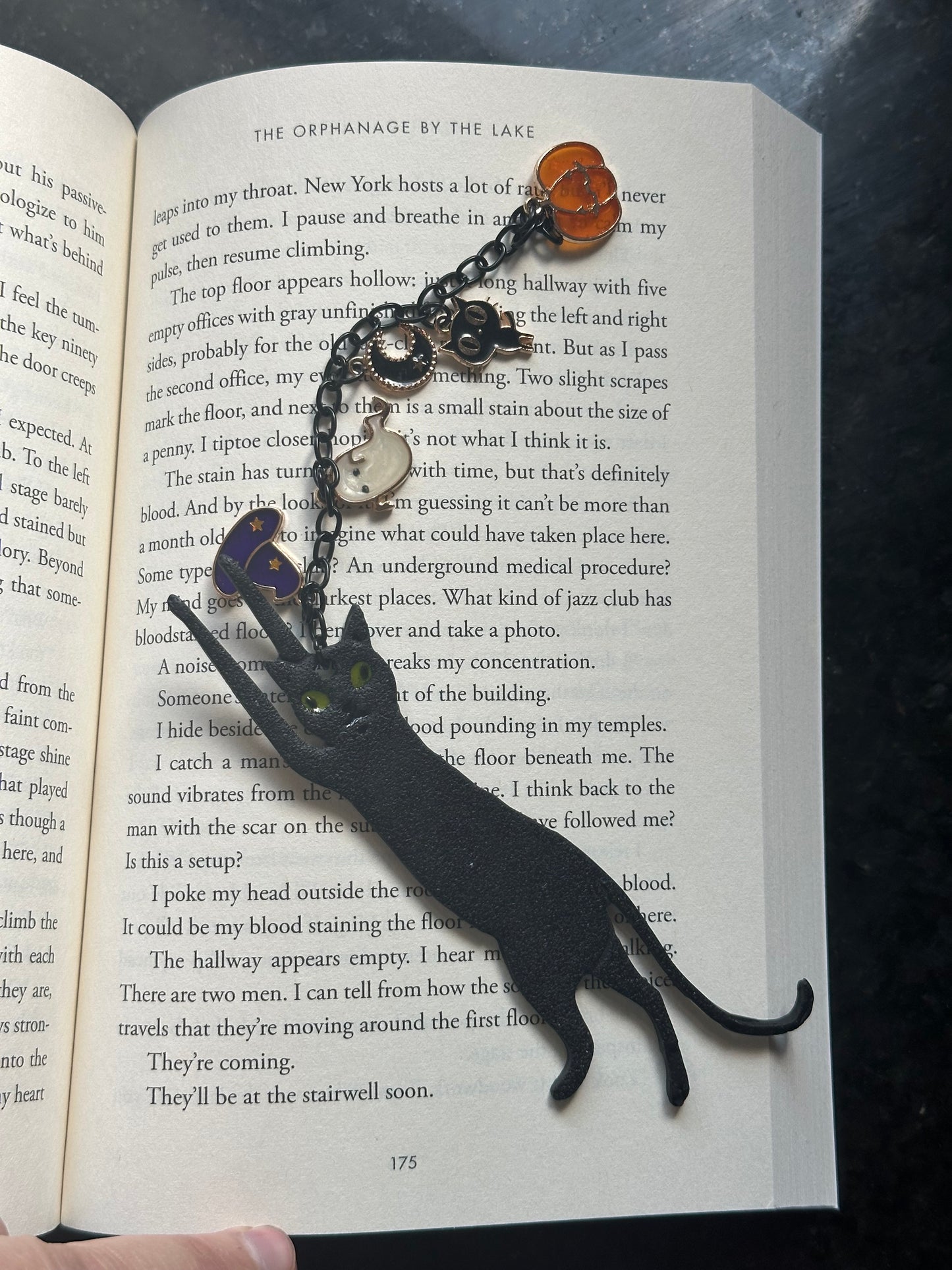 Black Cat - Bookmark with charms