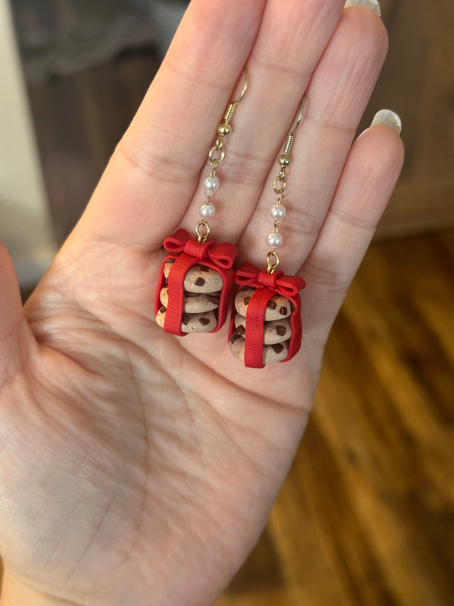 Chunky Chocolate Chip Cookie Stack Earrings