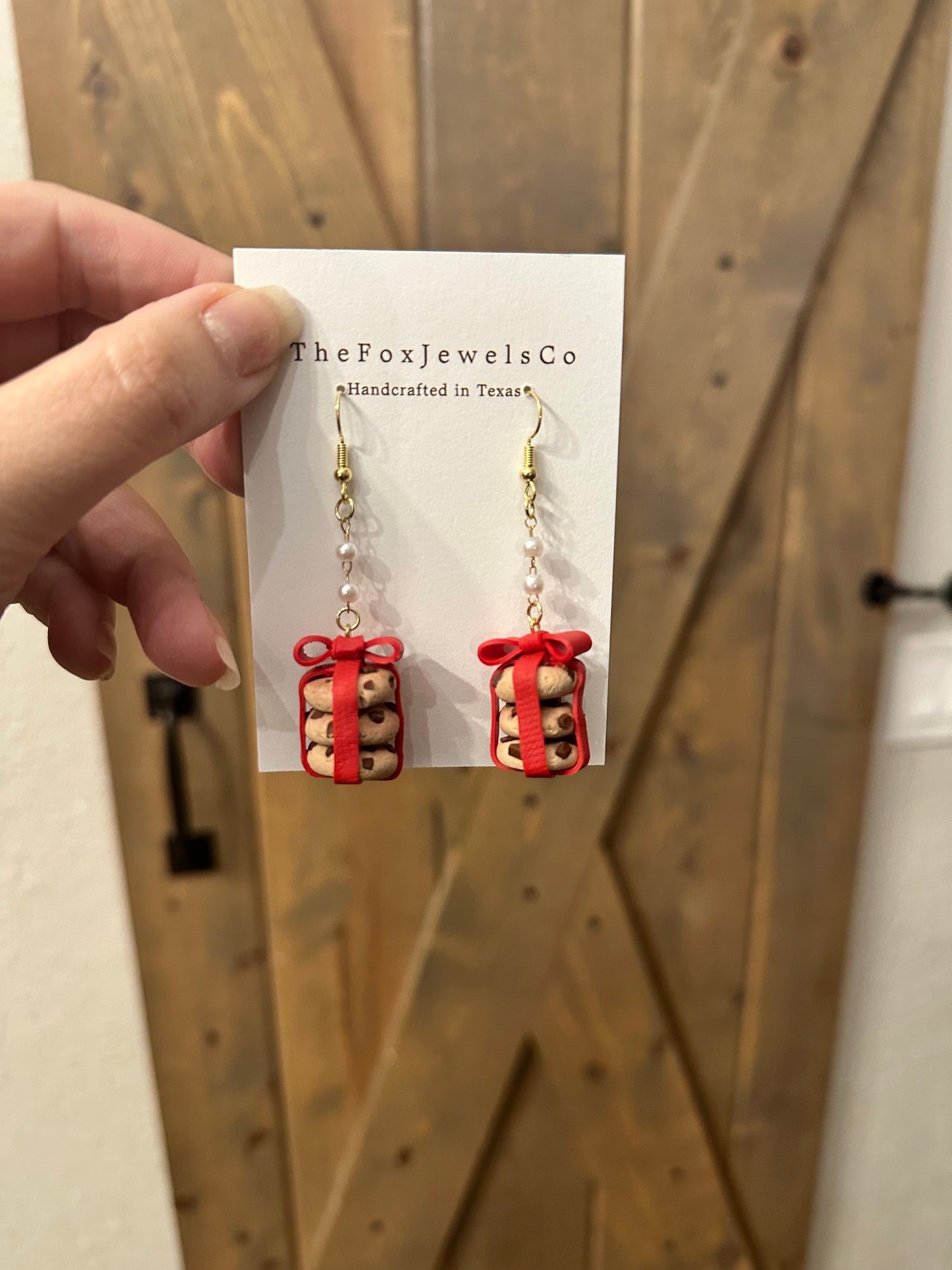 Chunky Chocolate Chip Cookie Stack Earrings