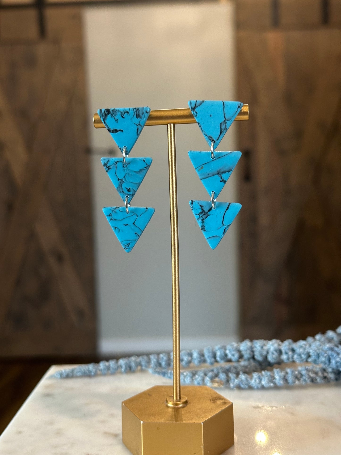 3 Tier Triangle Drop Earrings