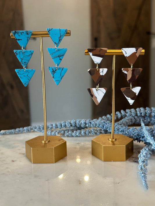 3 Tier Triangle Drop Earrings