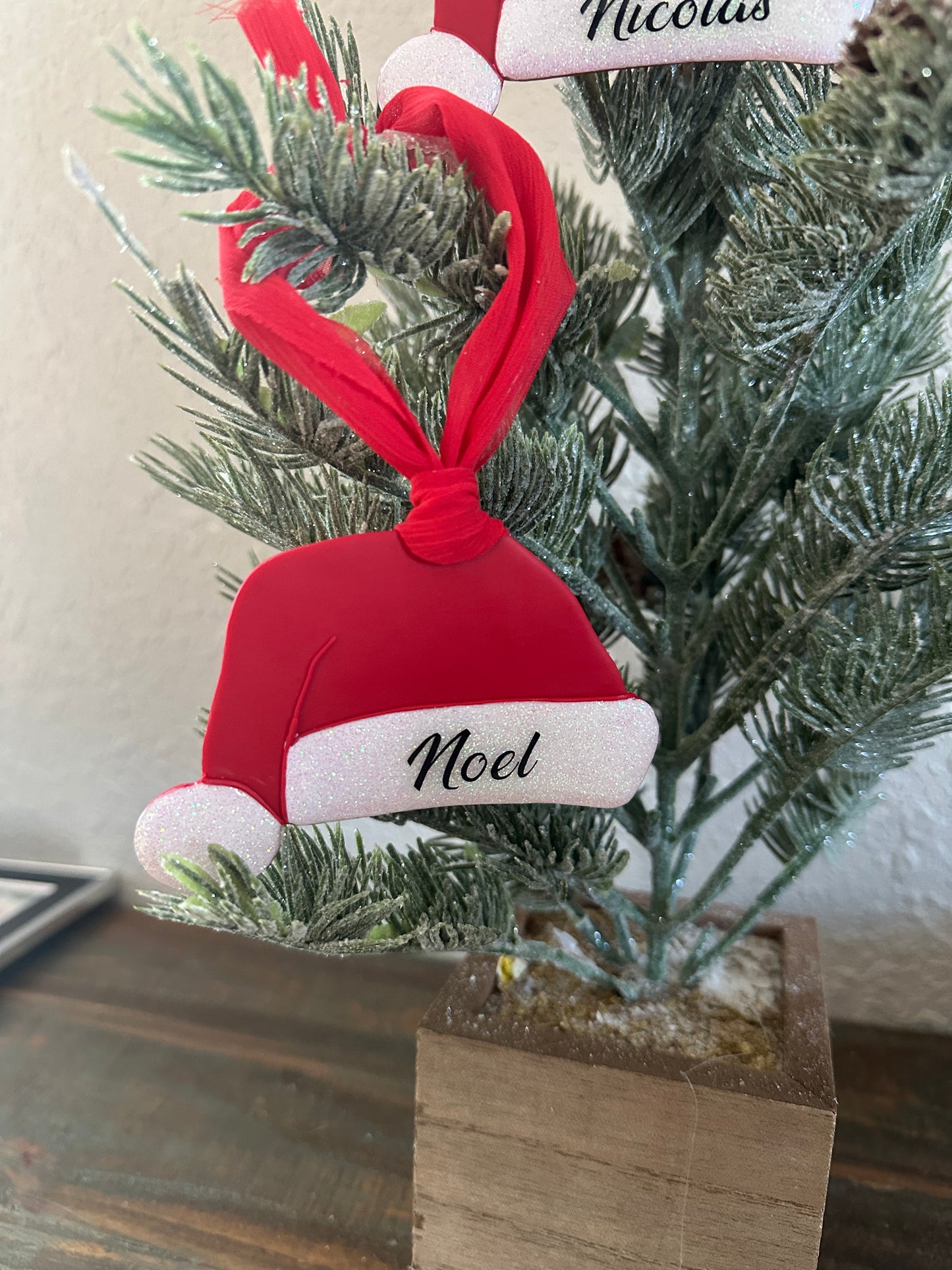 Santa Hat Ornament Personalized