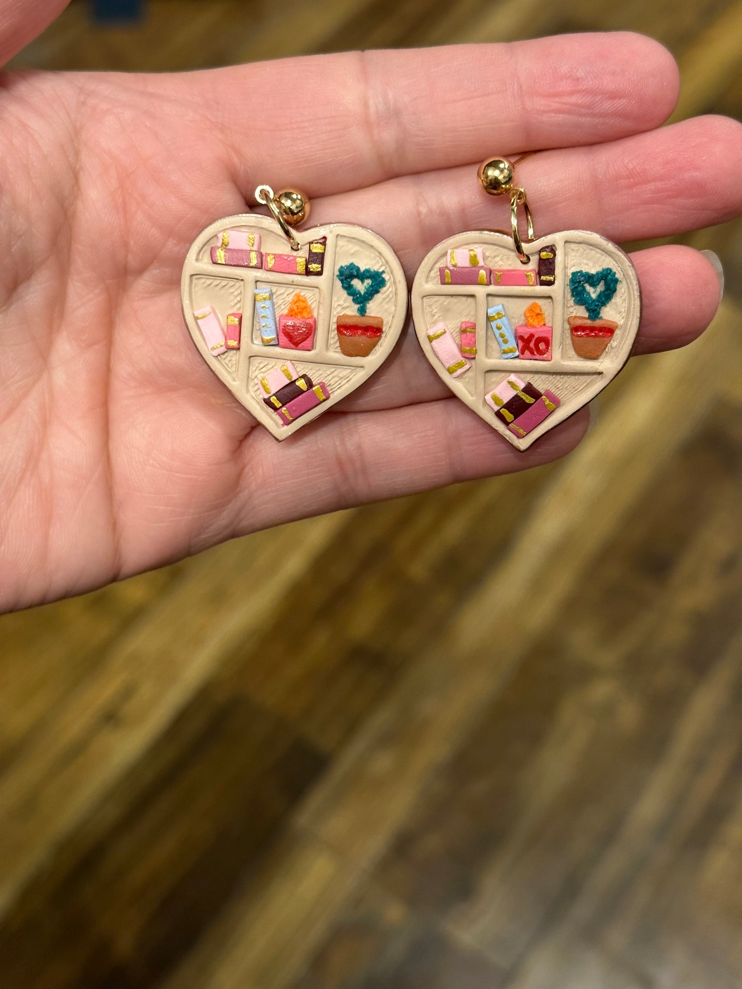 Heart Bookshelf Earrings