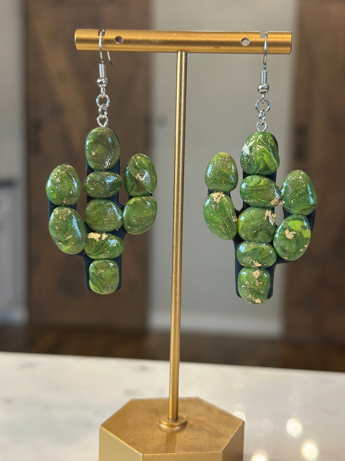 Faux Turquoise Cactus Earrings