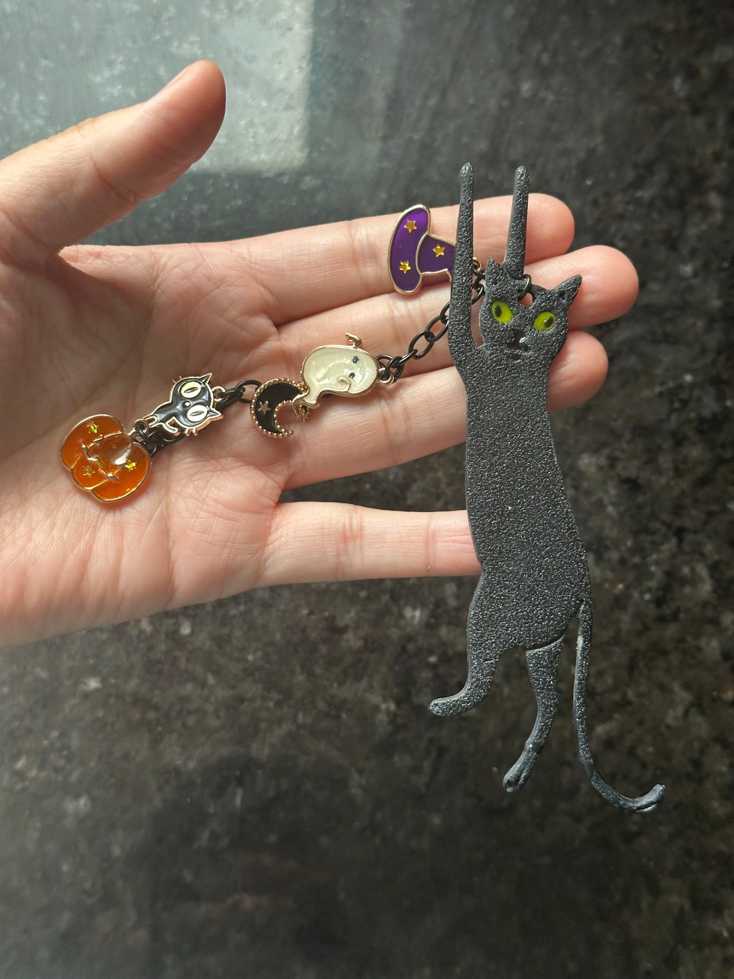 Black Cat - Bookmark with charms